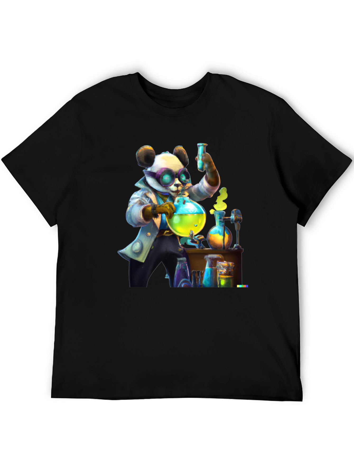 Black Mad Scientist Panda T-Shirt view 5