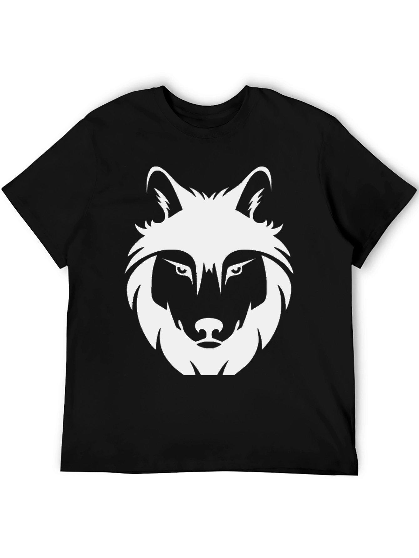 Black Men's Black Wolf Graphic Tee view 5