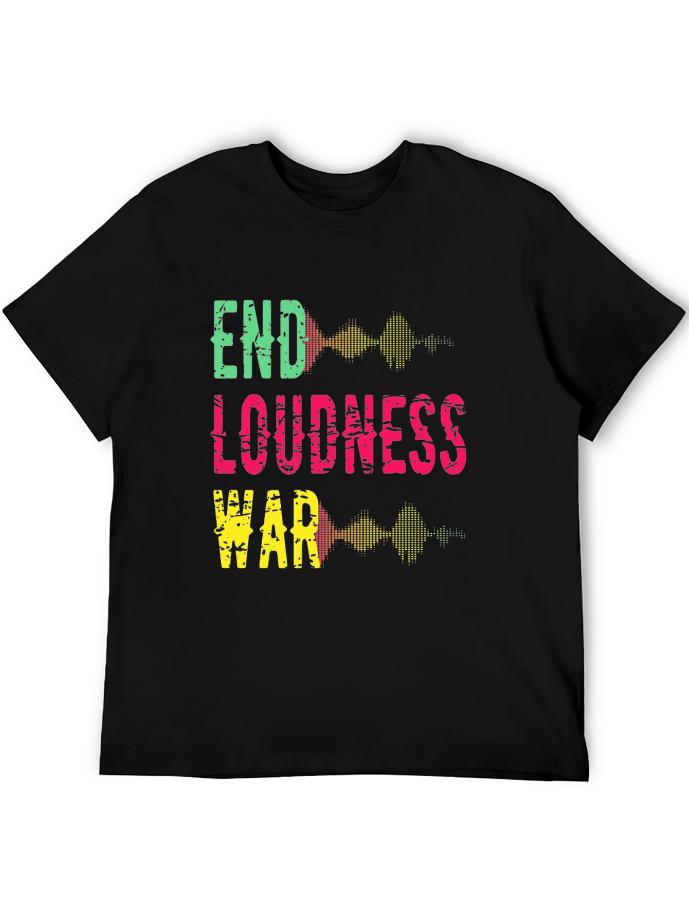 Black End Loudness War Graphic Tee - Black Cotton T-Shirt view 5