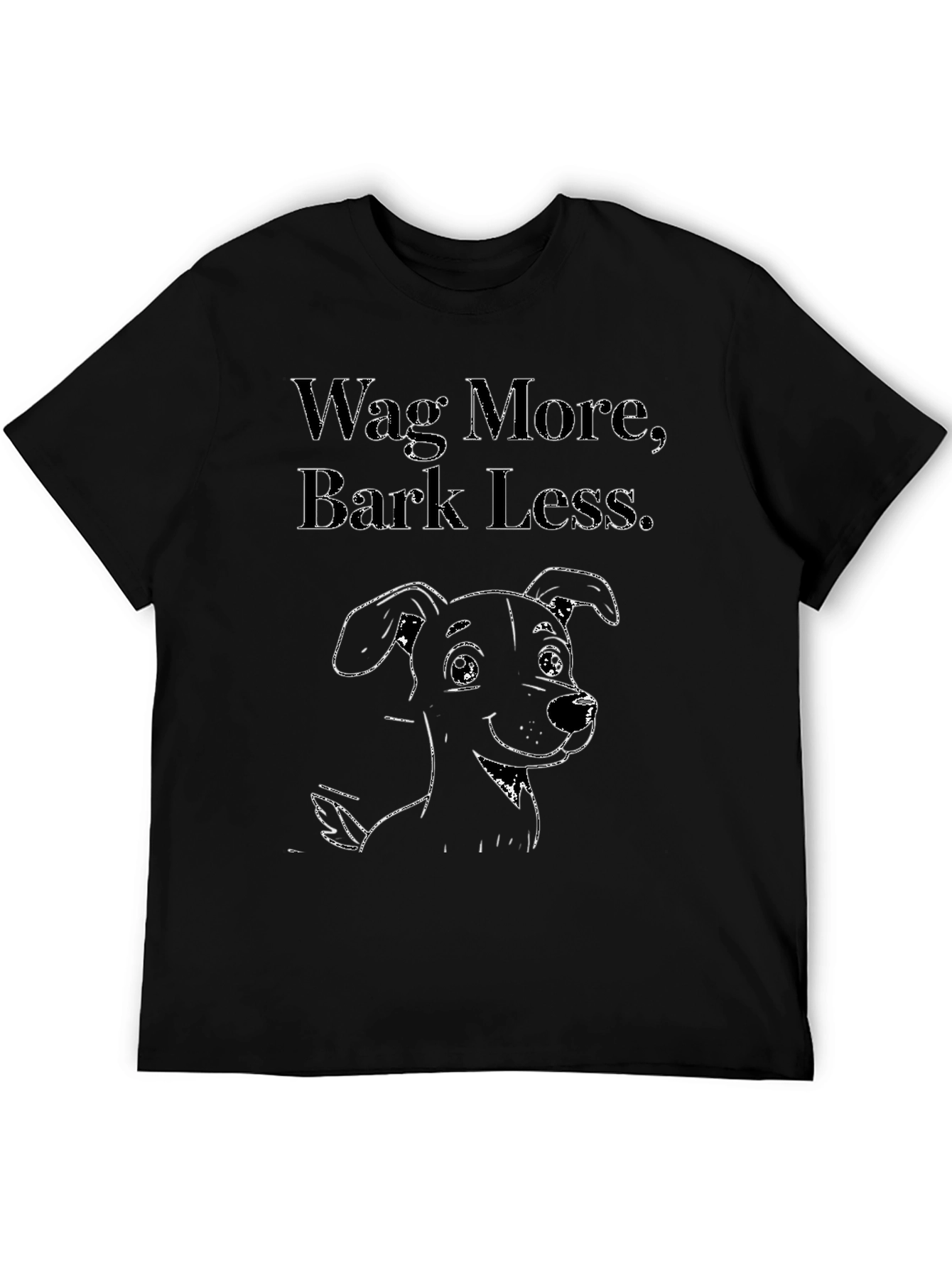 Black Wag More, Bark Less Dog Graphic Tee view 5