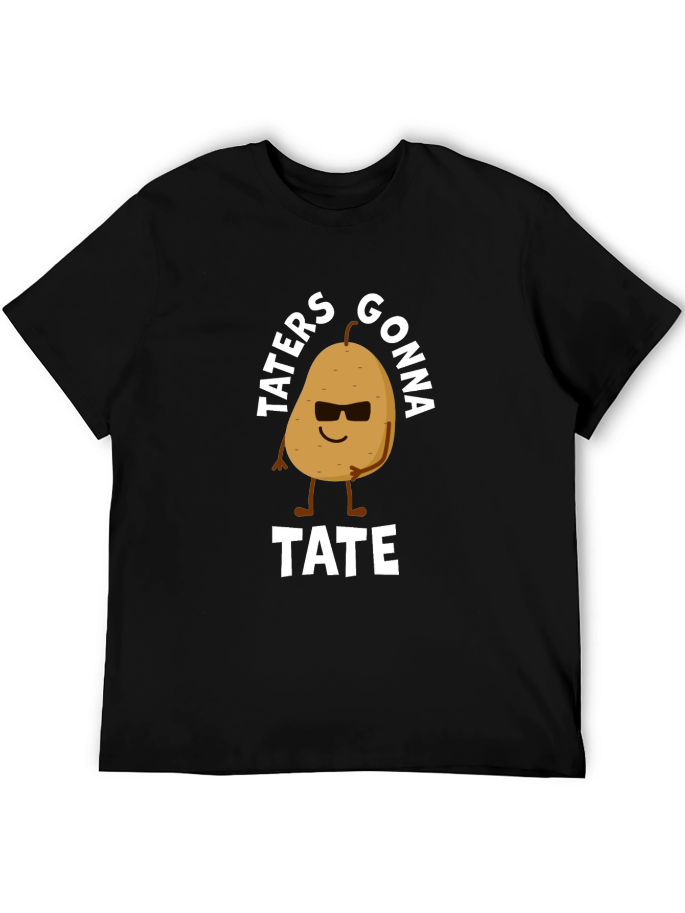 Black Taters Gonna Tate Funny Potato Graphic T-Shirt view 5