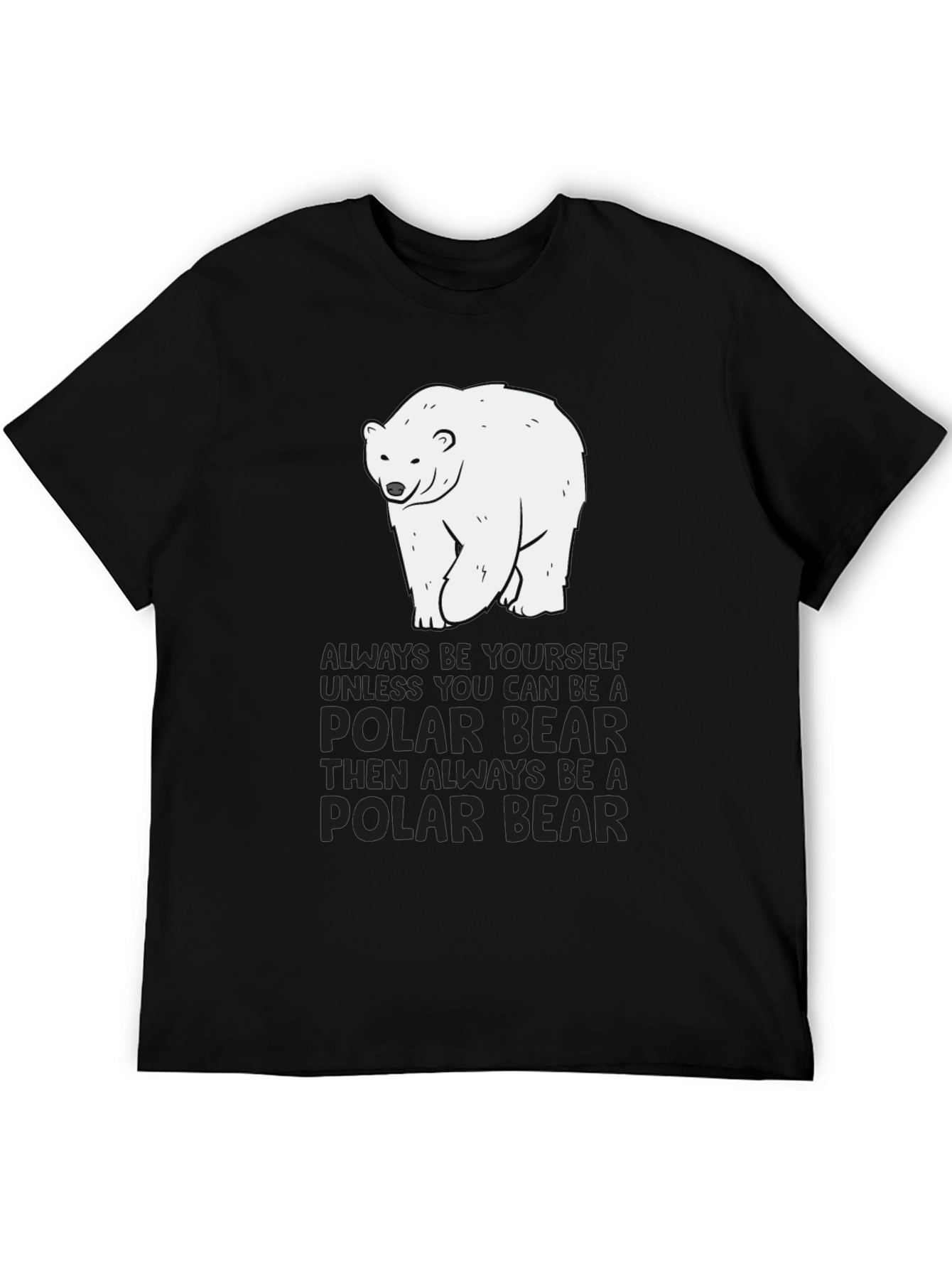 Black Polar Bear T-Shirt - Always Be Yourself Graphic Tee view 5