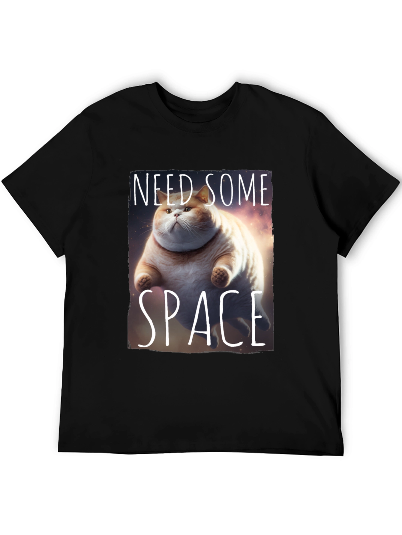 Black Need Some Space Cat T-Shirt view 5