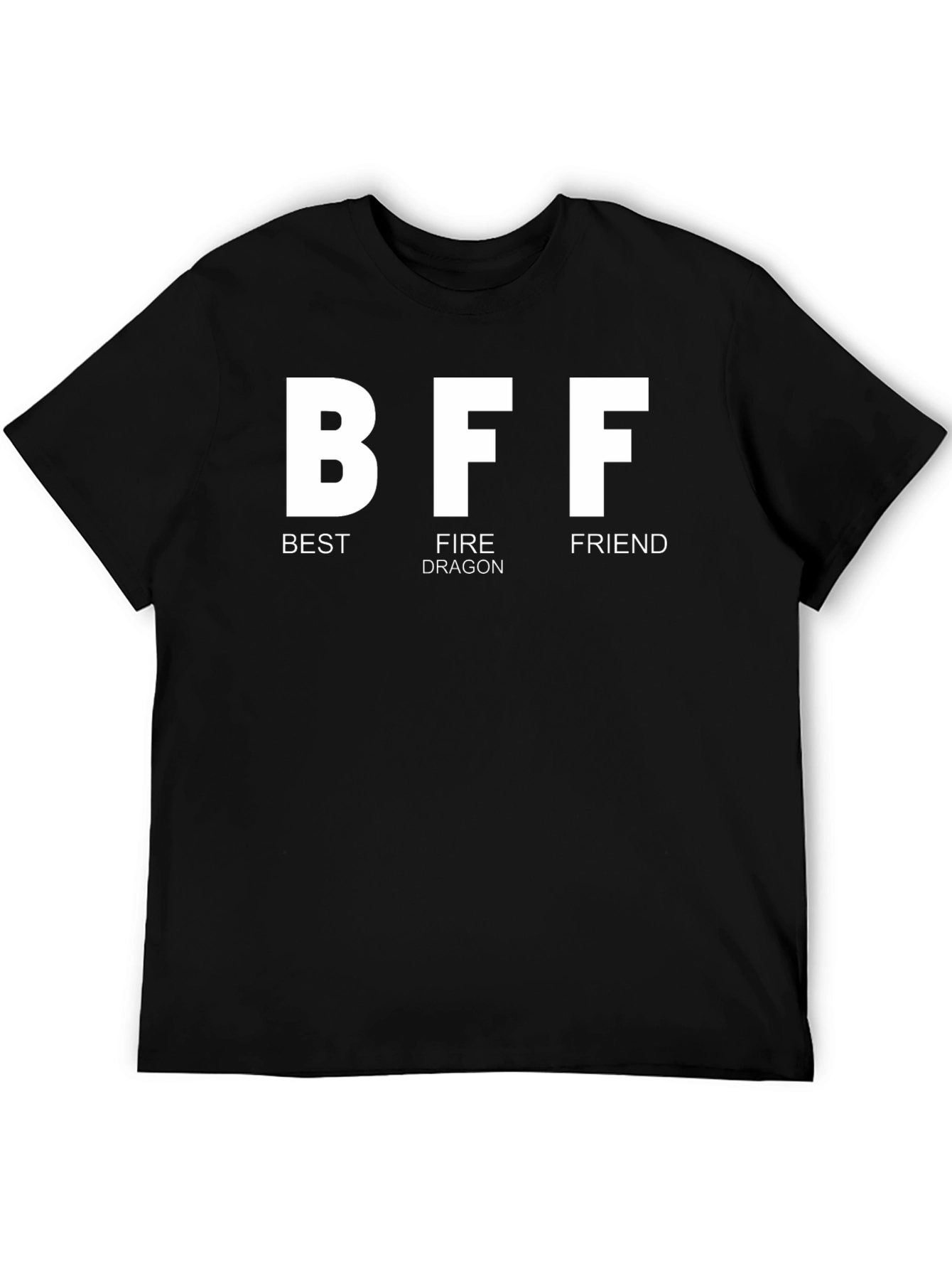 Black BFF Best Fire Dragon Friend Black T-Shirt view 5