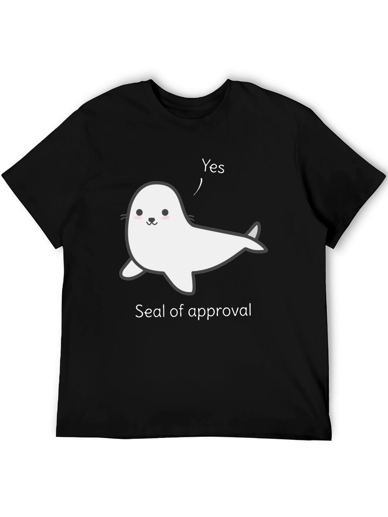Black Seal of Approval T-Shirt - Funny Animal Tee view 5