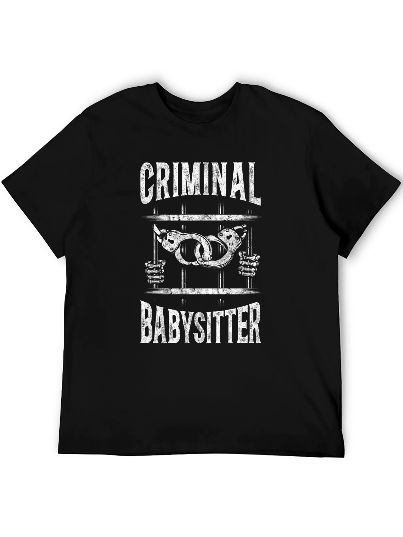 Black Criminal Babysitter Graphic Tee - Adult Humor T-Shirt view 5