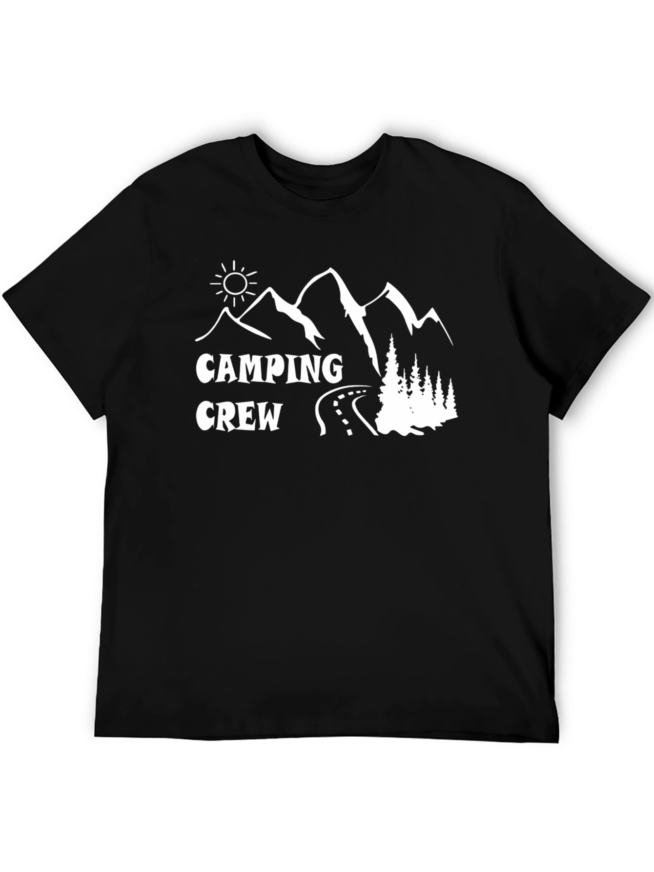 Black Camping Crew Graphic Tee - Outdoor Adventure Shirt view 5