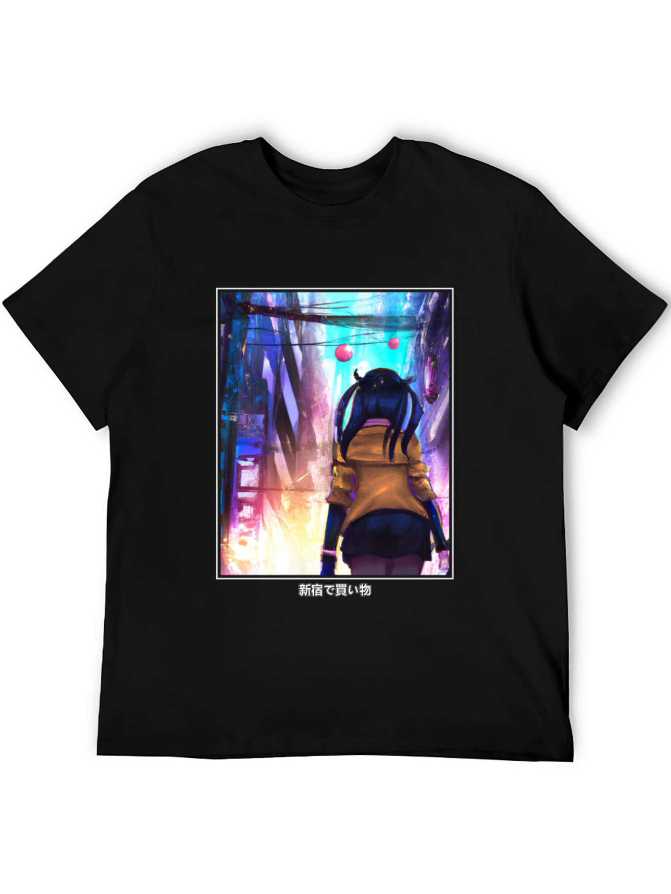 Black Anime Girl Black T-Shirt - Tokyo Streetwear Style view 5