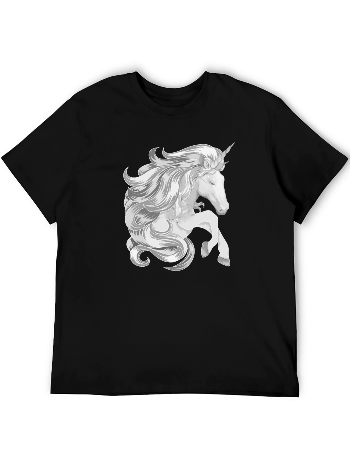 Black Unicorn Graphic Black T-Shirt - Fantasy Style view 5