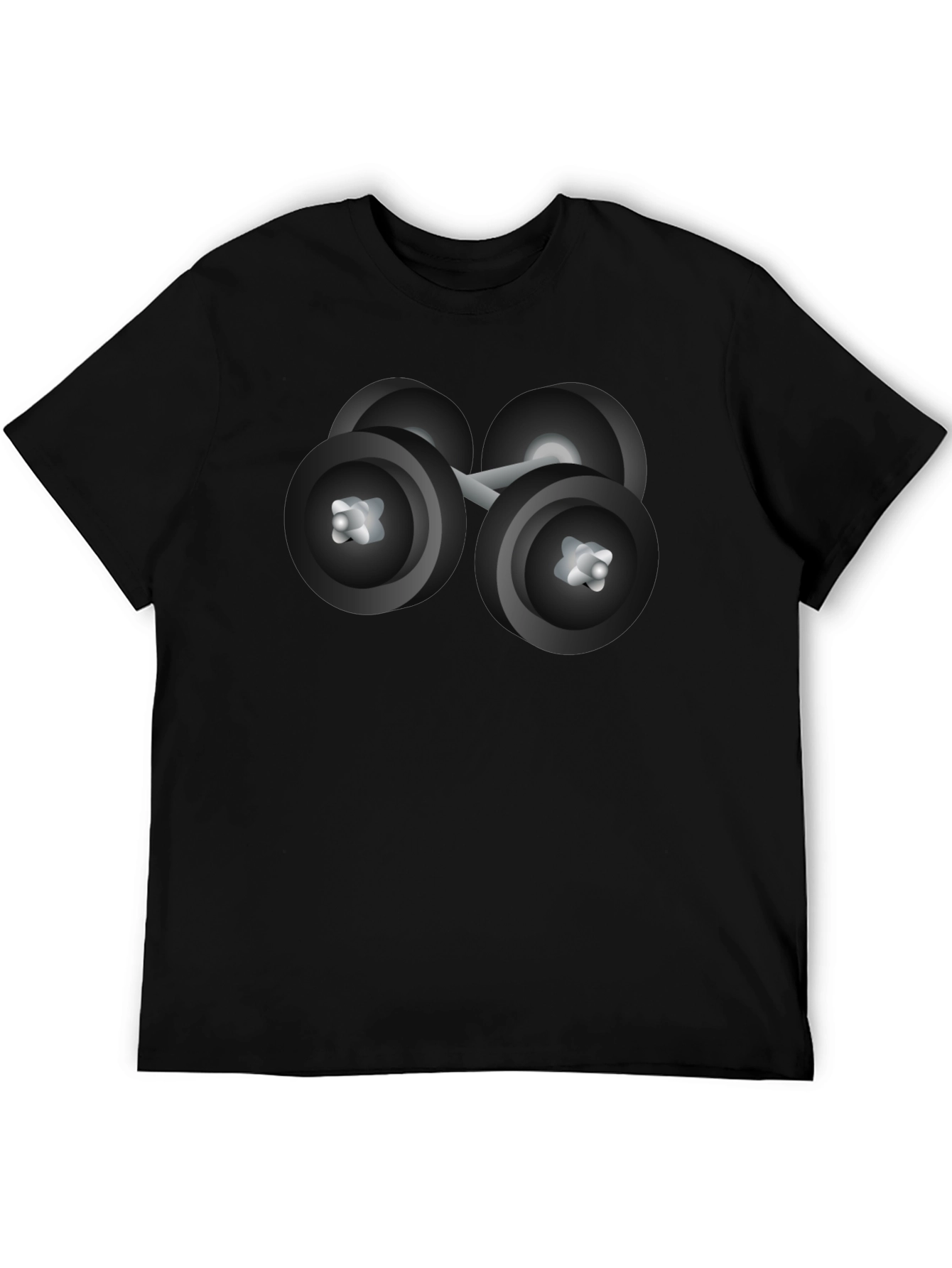 Black Dumbbell Graphic Tee - Fitness Lover's Black T-Shirt view 5