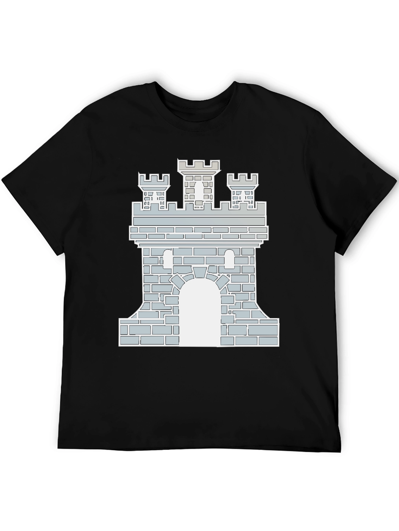 Black Castle Graphic Tee - Black Cotton Blend T-Shirt view 5