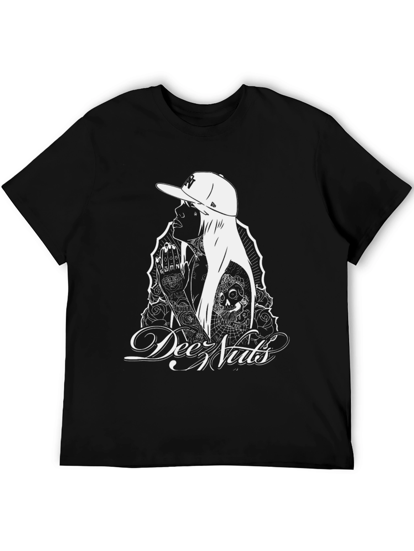 Black Deez Nuts Graphic Tee - Adult Unisex Black T-Shirt view 5