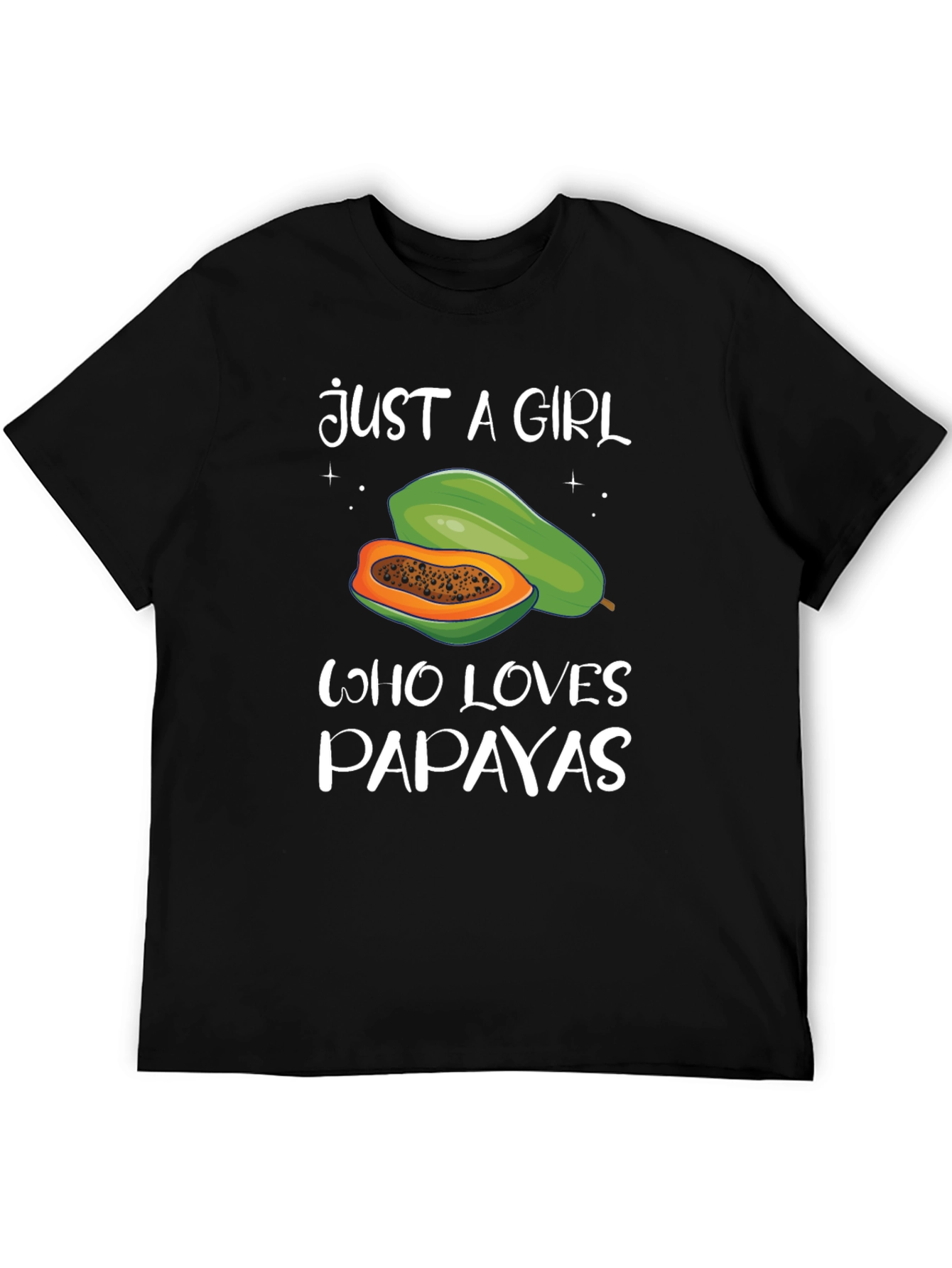 Just A Girl Who Loves Papayas Black T-Shirt - 5