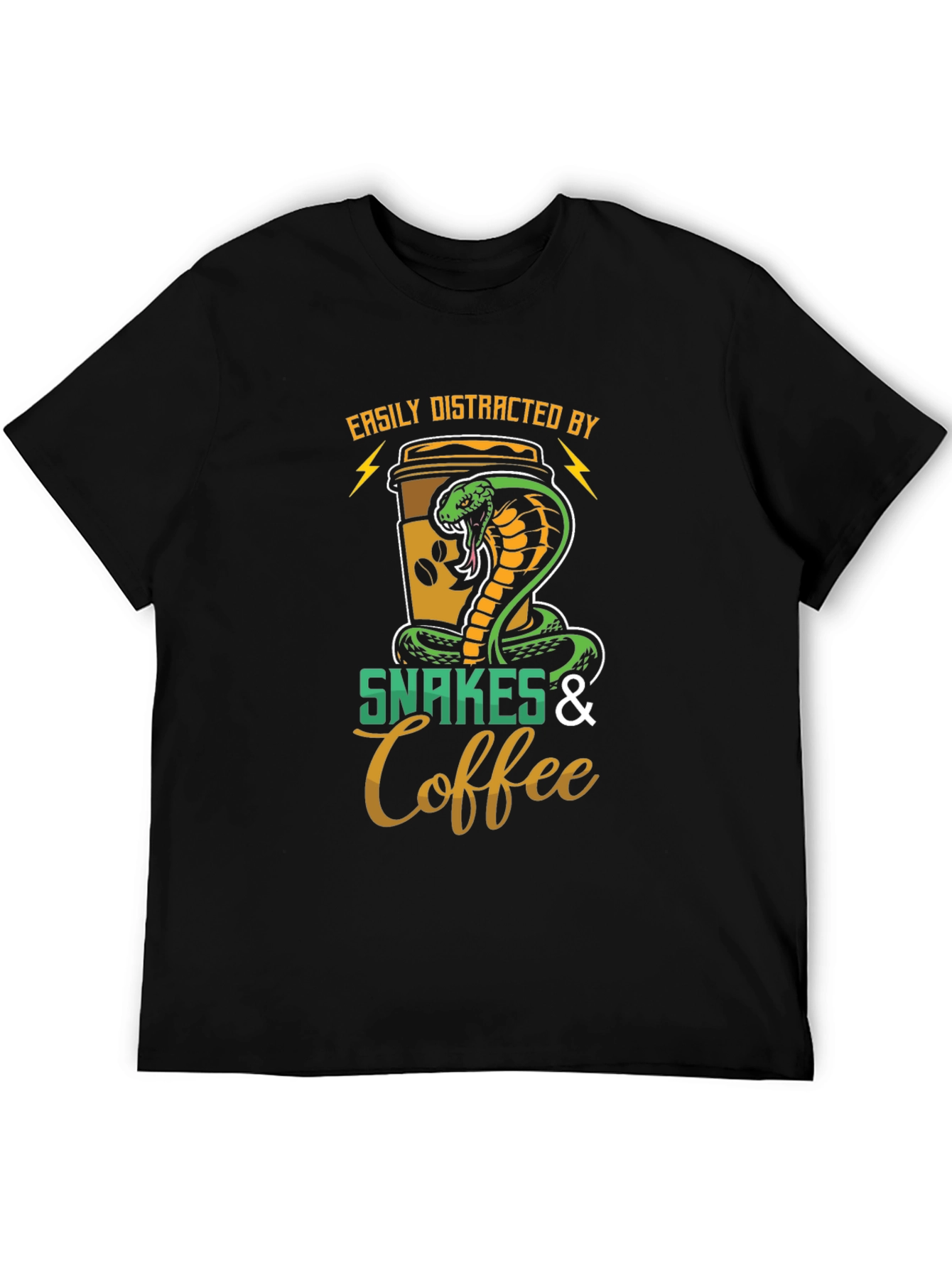 Black Snakes & Coffee T-Shirt: Easily Distracted Tee view 5