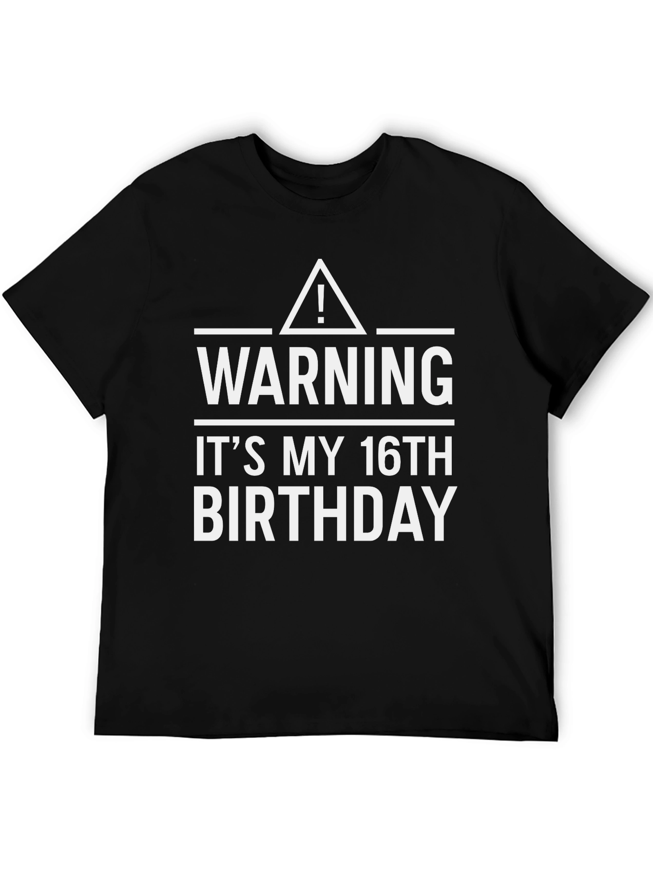 Black Warning! It's My 16th Birthday T-Shirt view 5