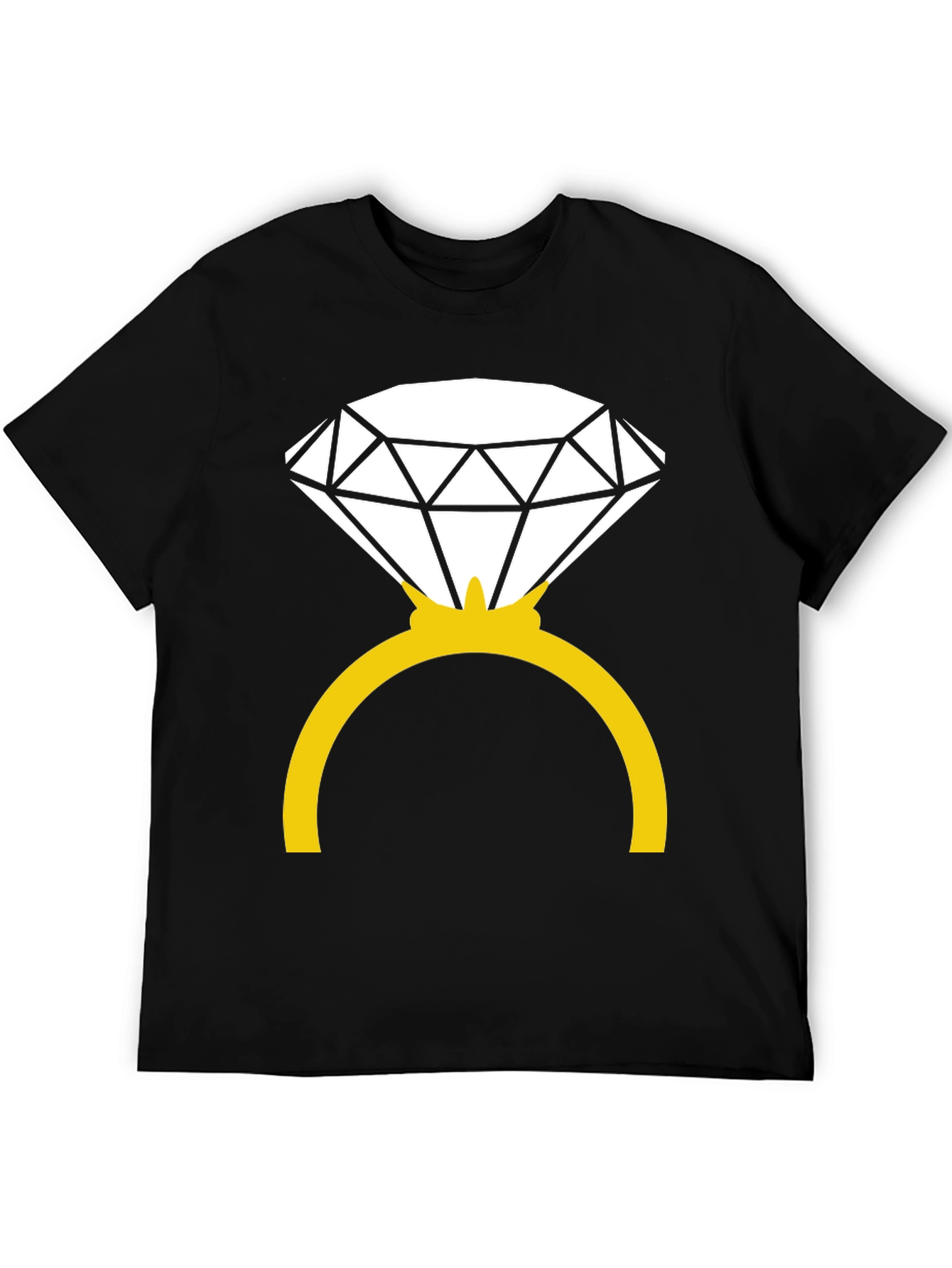 Black Diamond Ring Graphic Tee - Black Cotton Blend view 5