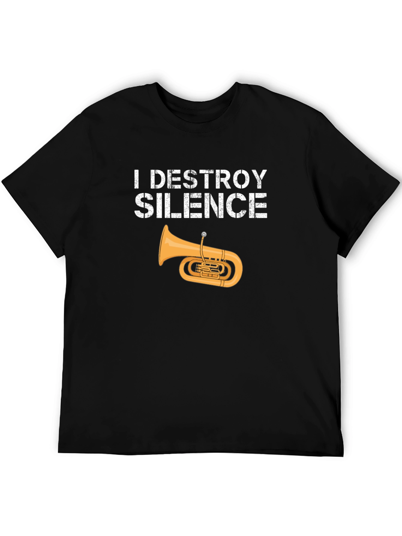 Black I Destroy Silence Tuba T-Shirt view 5