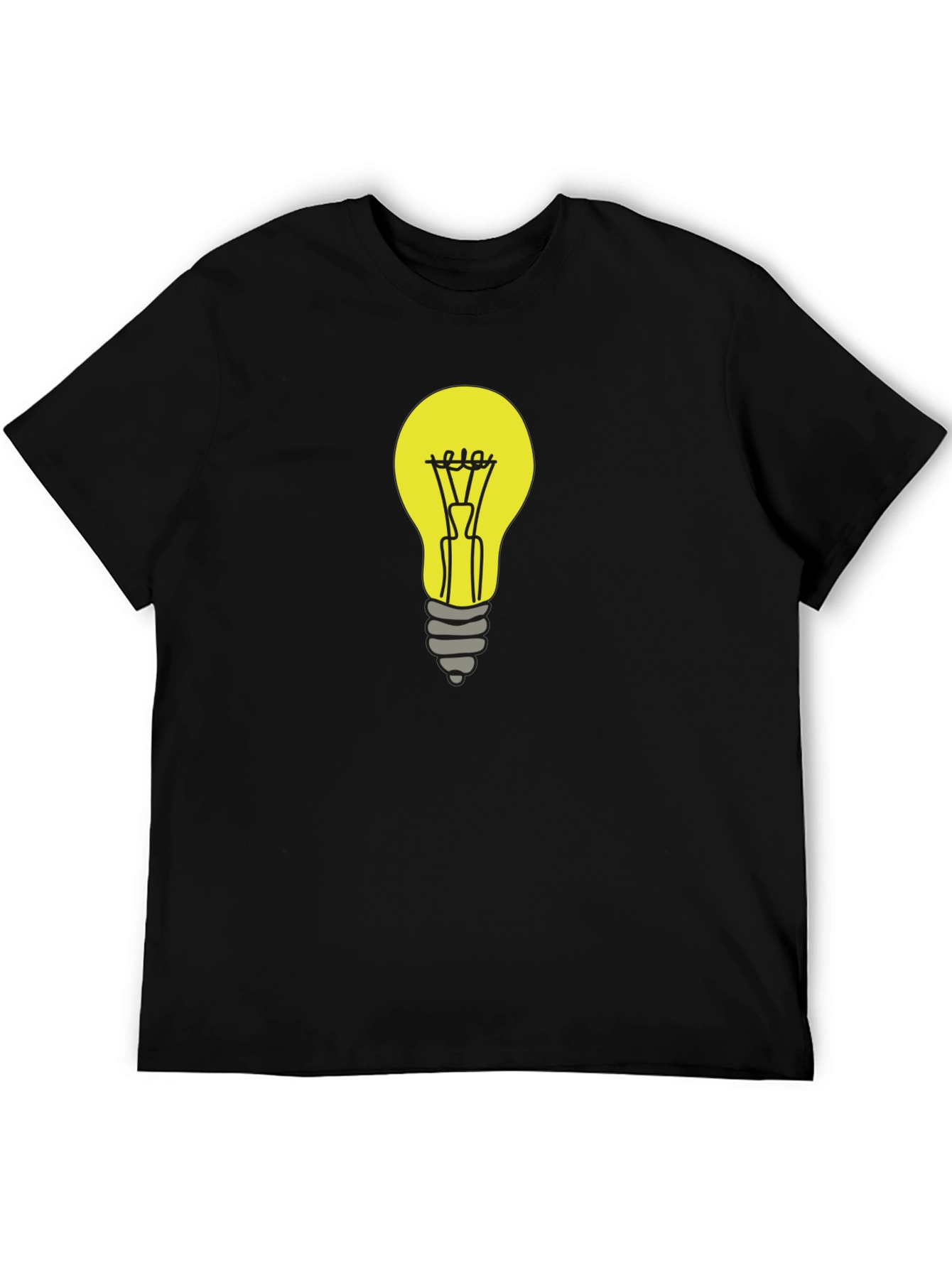 Black Light Bulb Graphic Tee - Black Cotton T-Shirt view 5