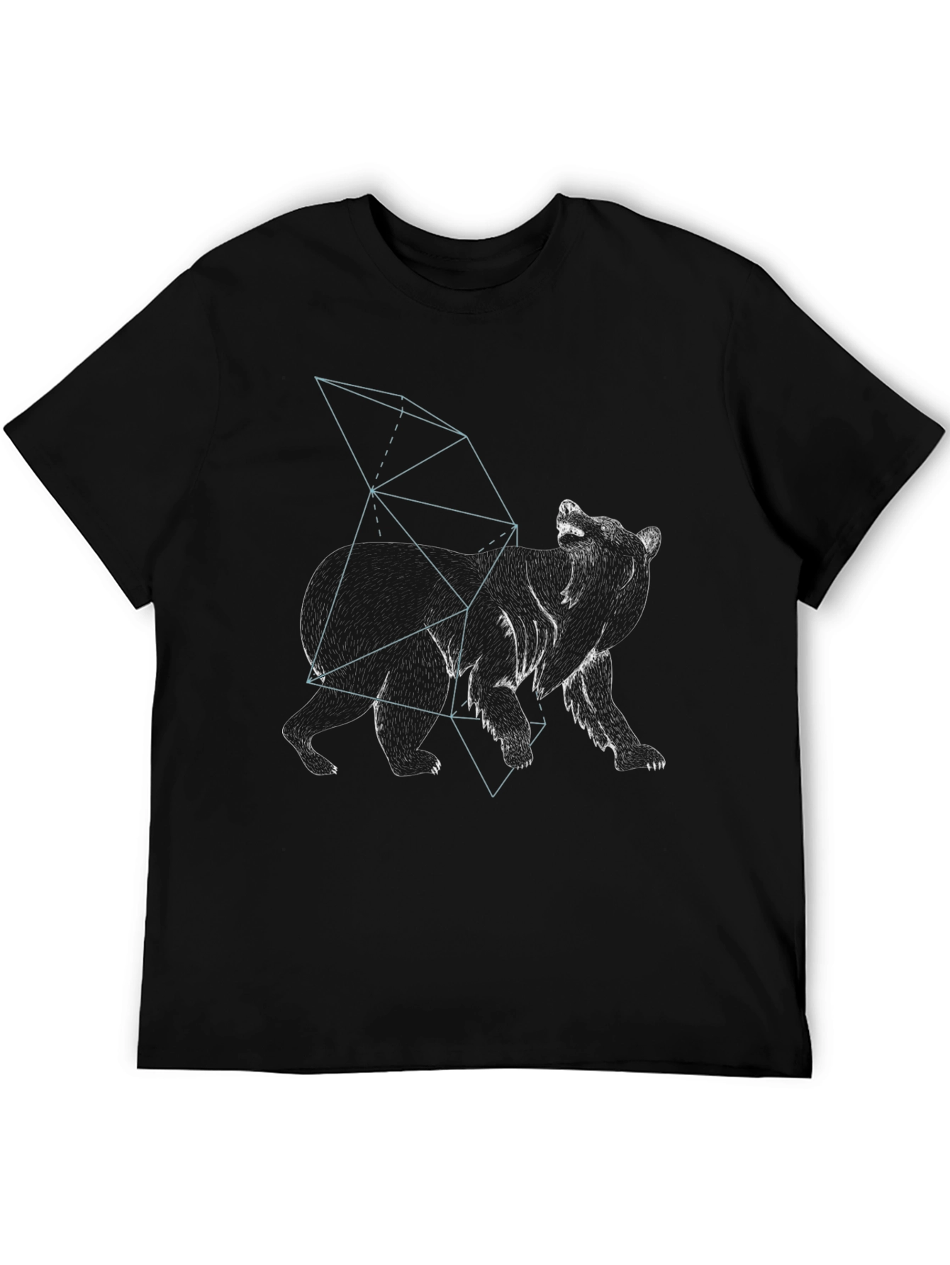 Black Geometric Bear Graphic T-Shirt view 5