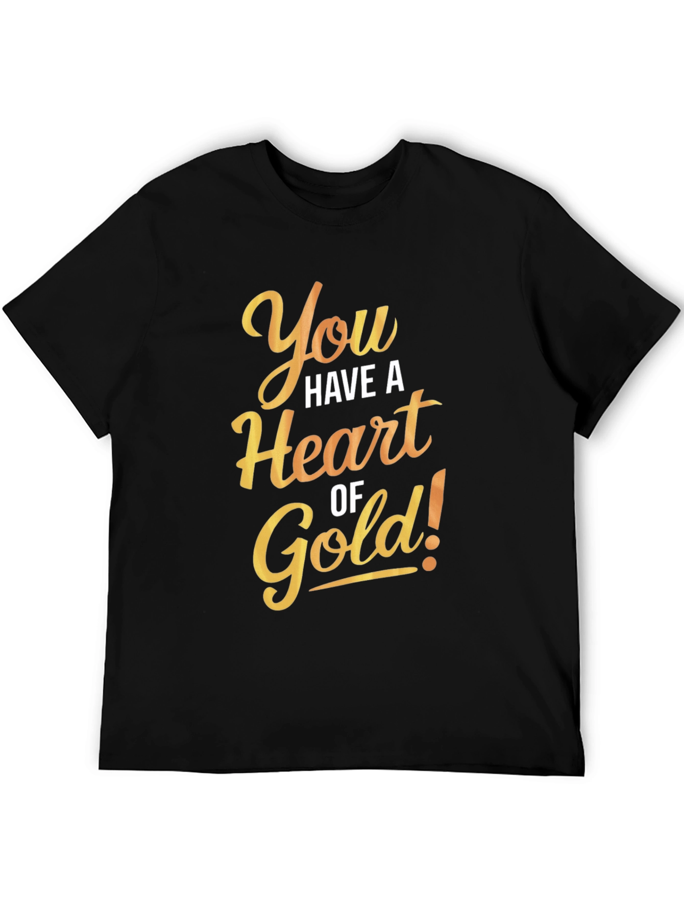 Black Heart of Gold Graphic Tee - Black Cotton Casual T-Shirt view 5