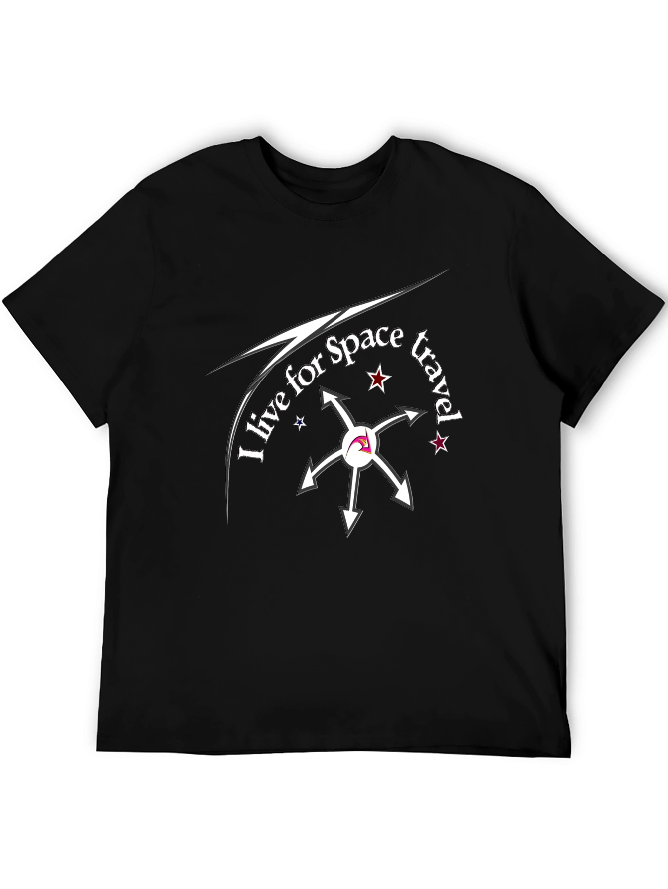 Black I Live for Space Travel Graphic Tee - Black view 5