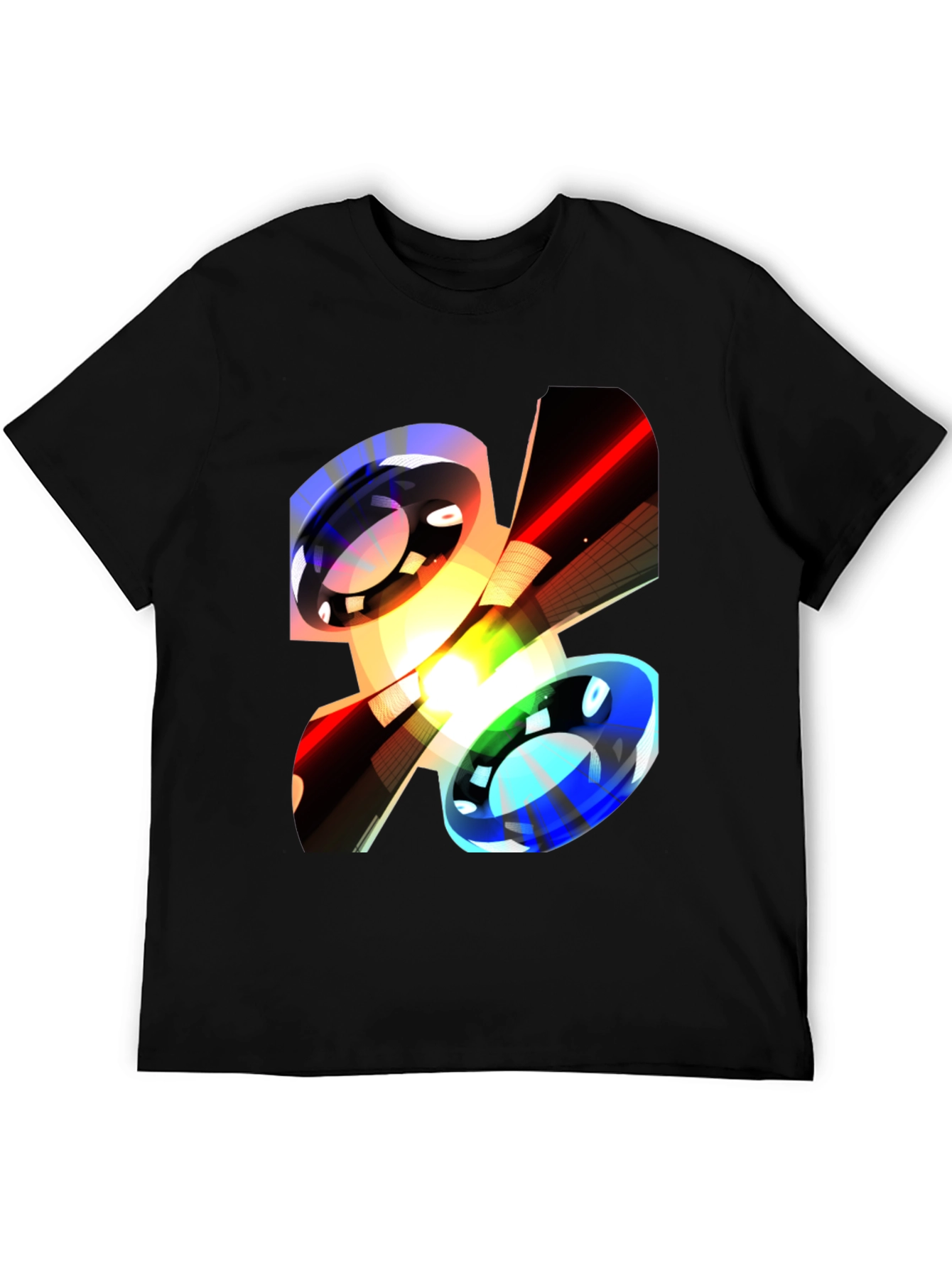 Black Abstract Graphic Print Black Casual T-Shirt view 5