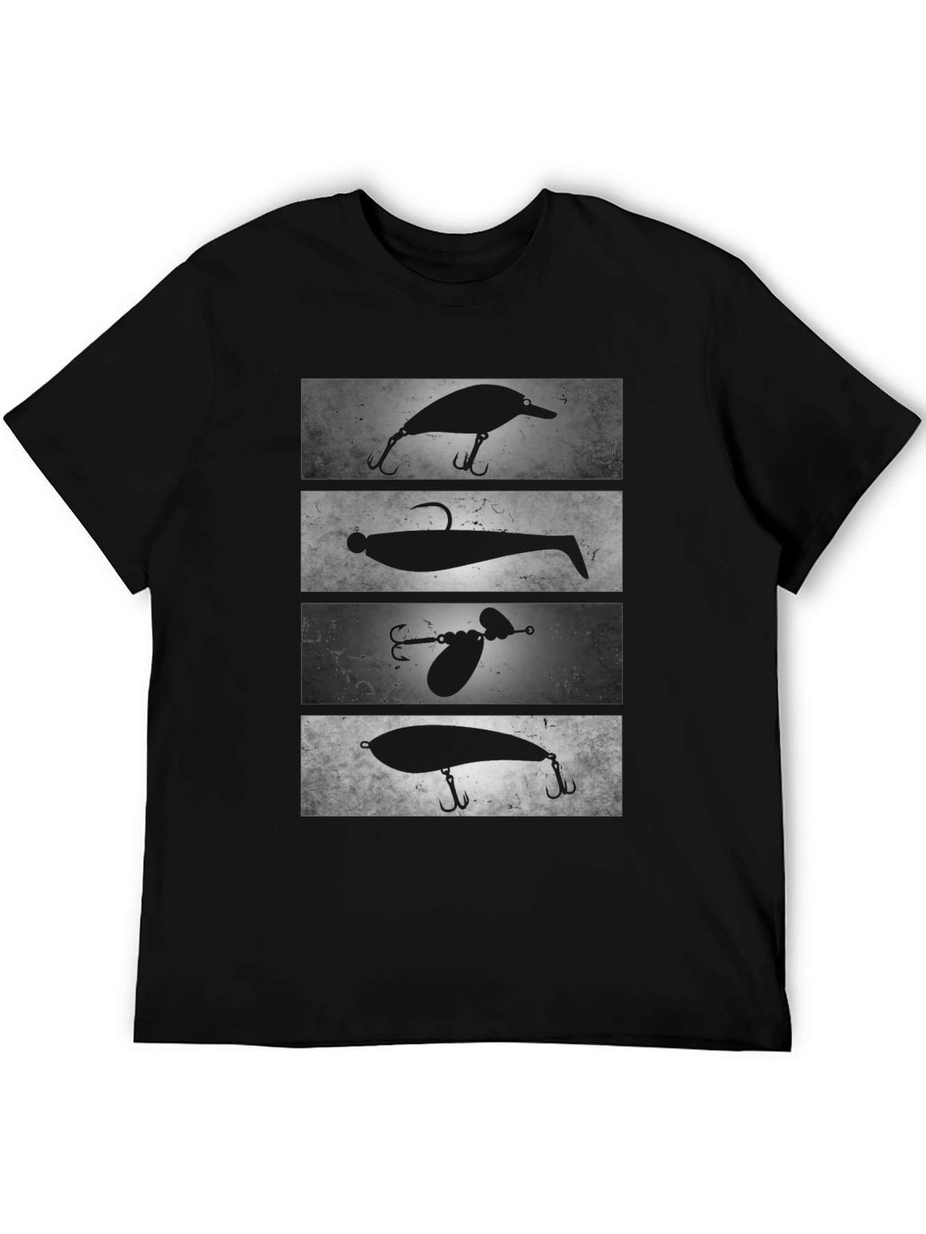 Black Fishing Lure Tee - Angler's Choice Graphic T-Shirt view 5