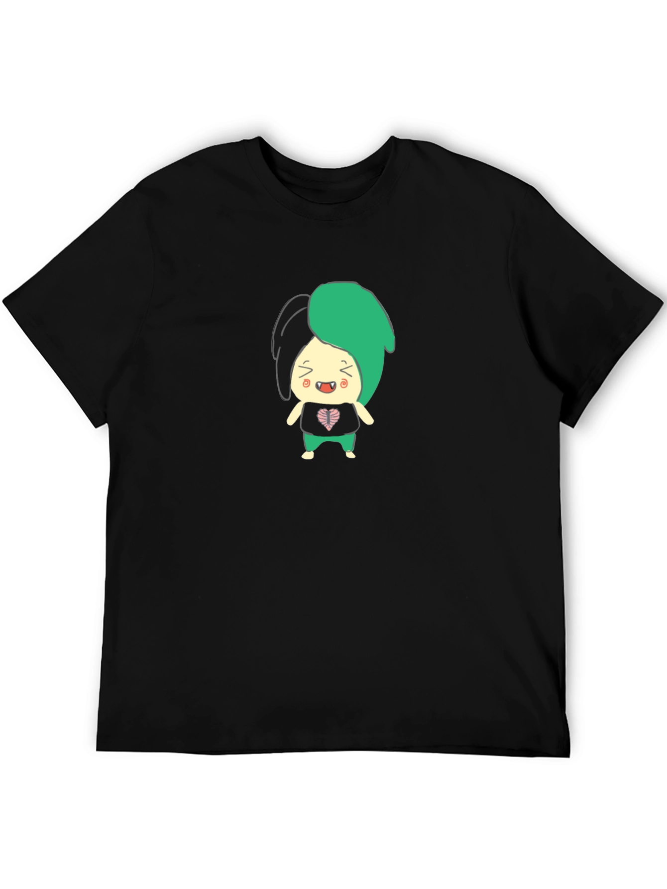 Black Cartoon Character Graphic T-Shirt view 5