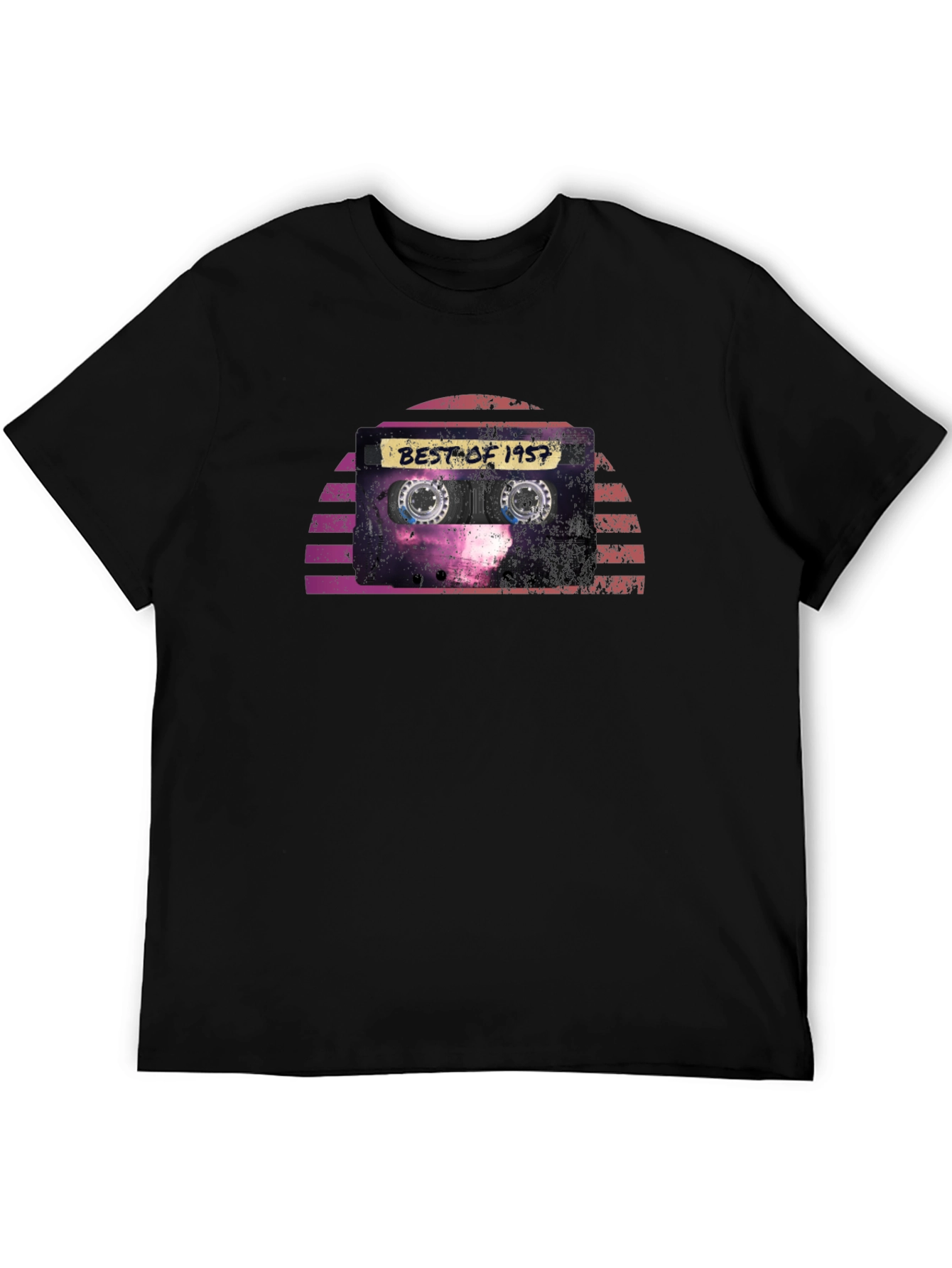 Black Best of 1957 Cassette Tape Graphic T-Shirt view 5