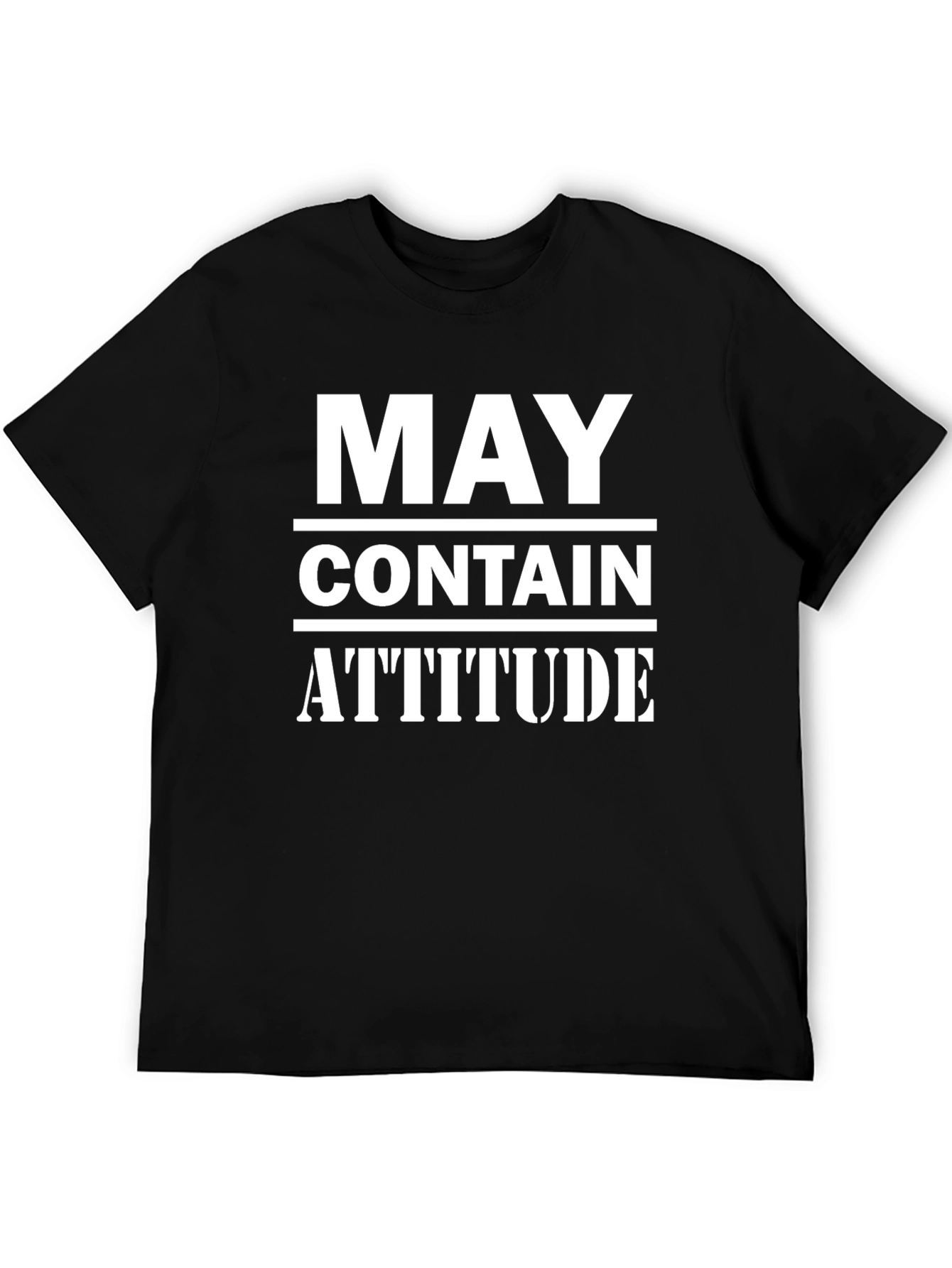 Black May Contain Attitude Graphic Tee view 5
