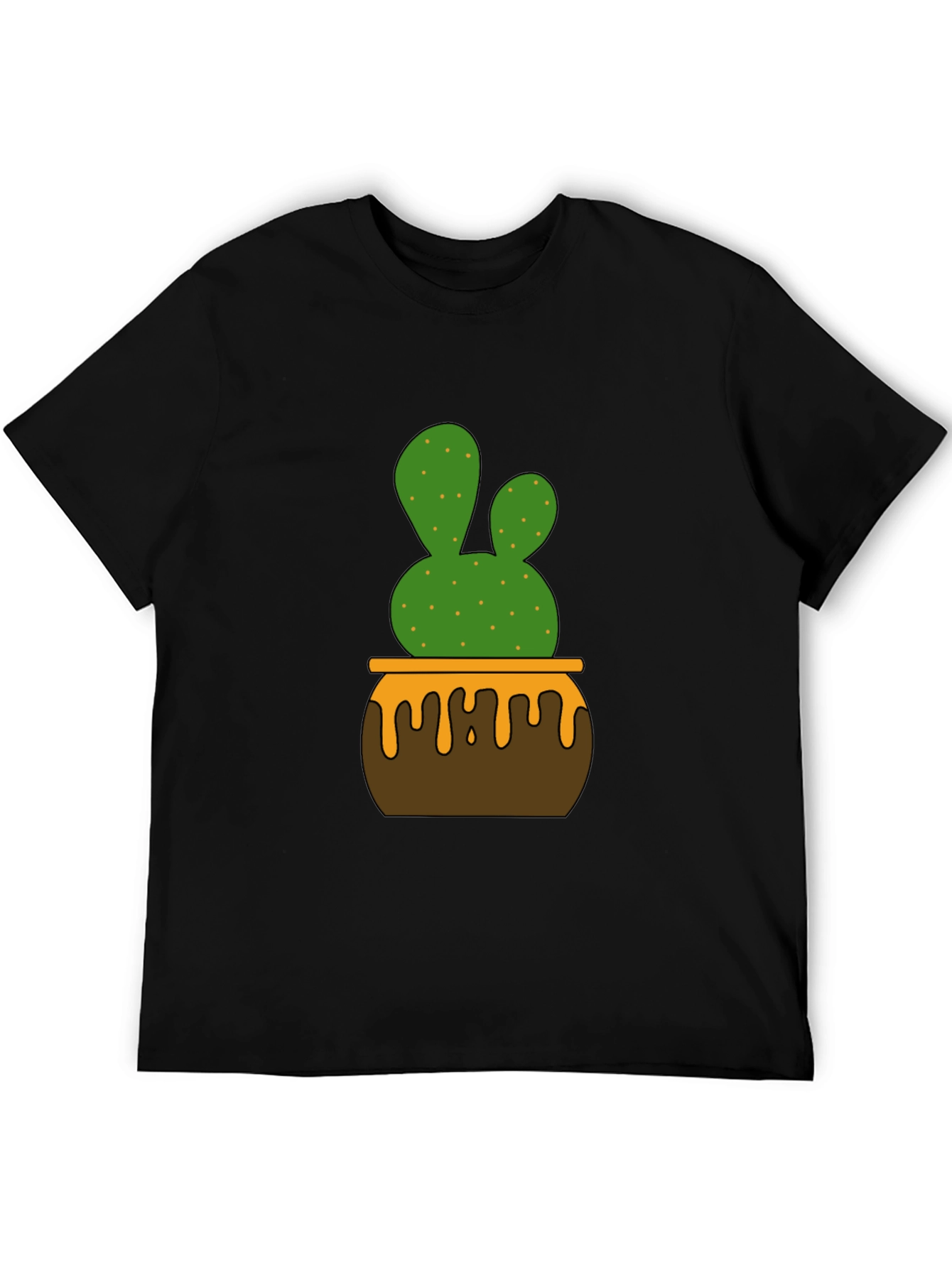 Black Cactus in Pot Graphic Tee - Stylish Unisex T-Shirt view 5
