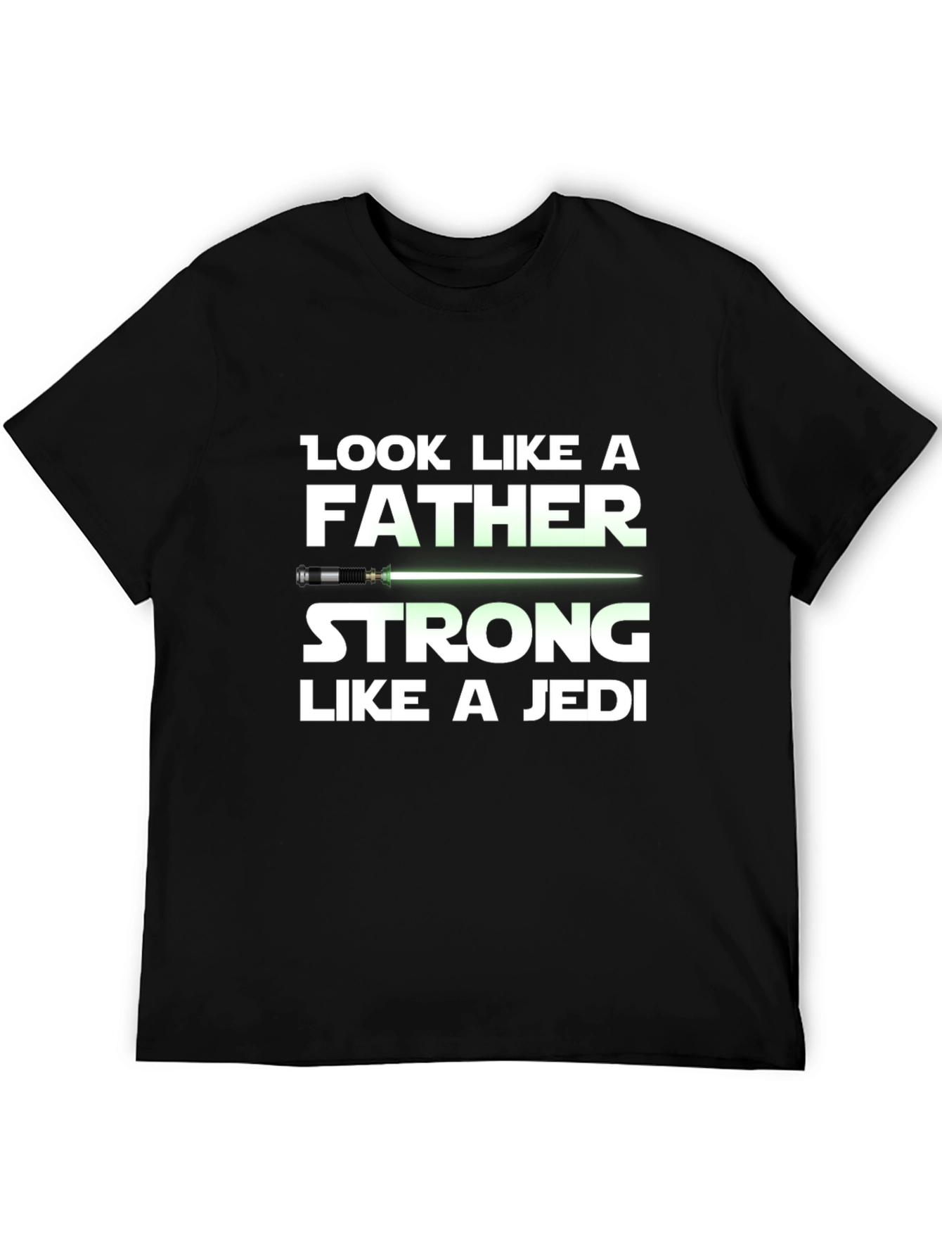 Black Father Strong Like a Jedi Graphic T-Shirt view 5