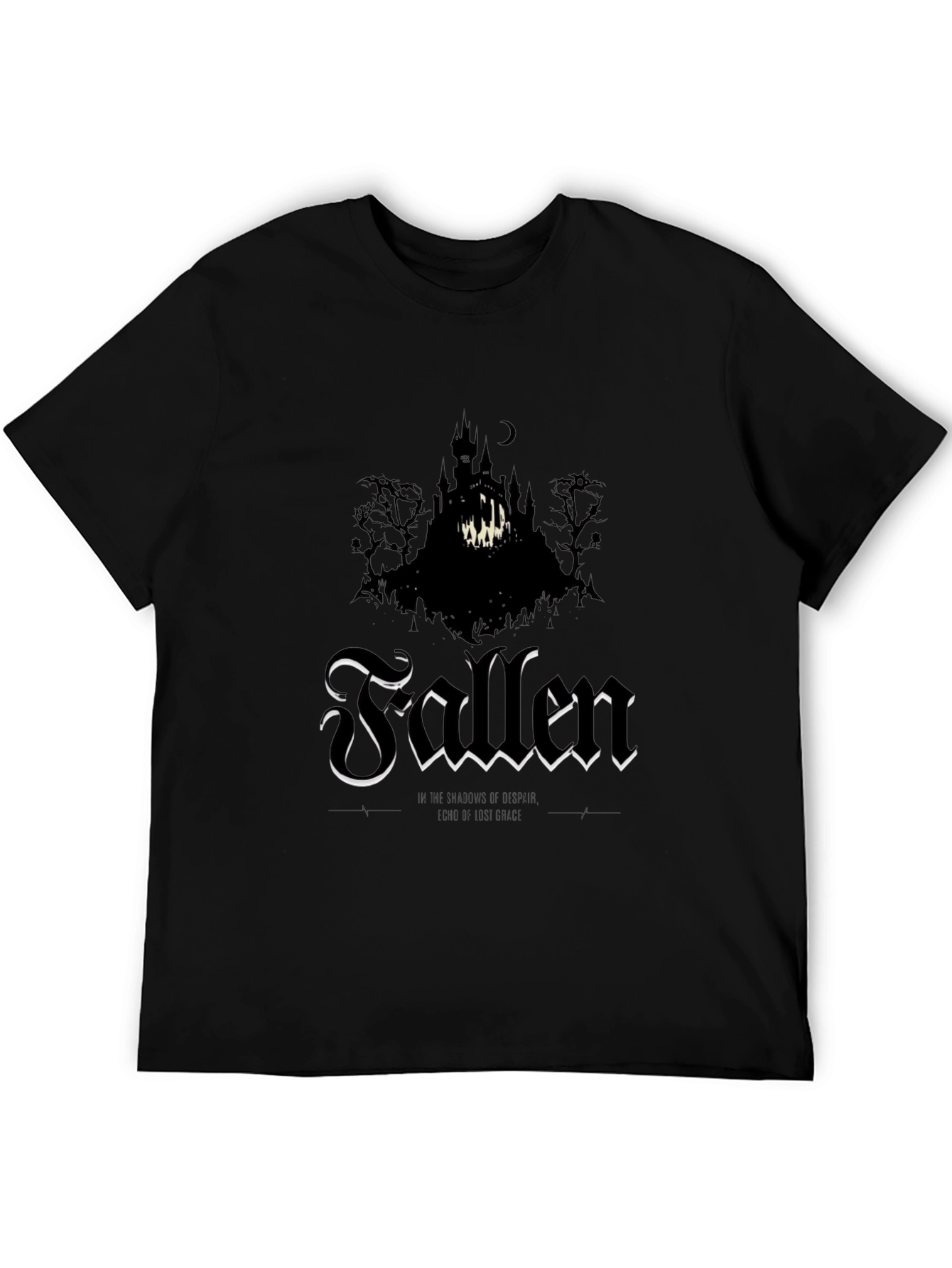Black Fallen Graphic Tee - Dark Gothic Style view 5
