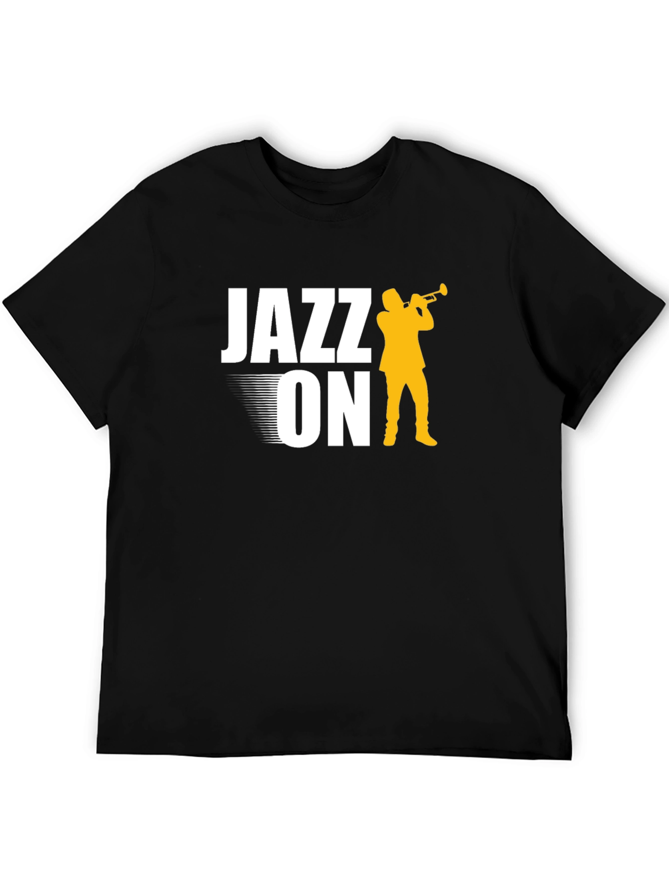 Black Jazz On Graphic Tee - Black Cotton T-Shirt view 5