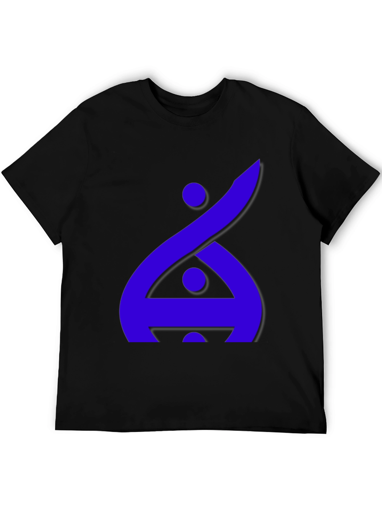 Black Modern Graphic Tee - Blue Abstract Design on Black view 5