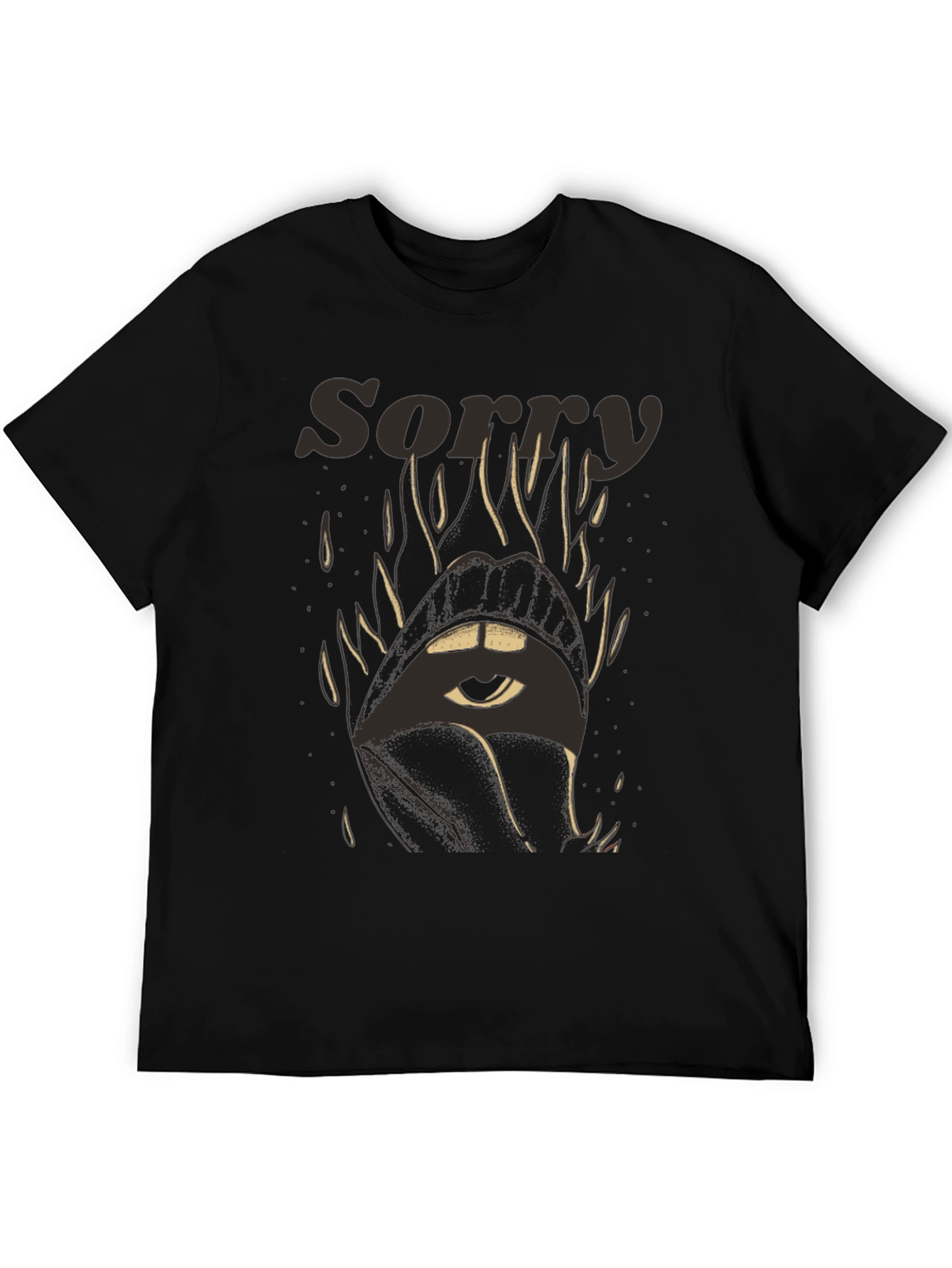 Black Sorry Eye Mouth Graphic Tee view 5