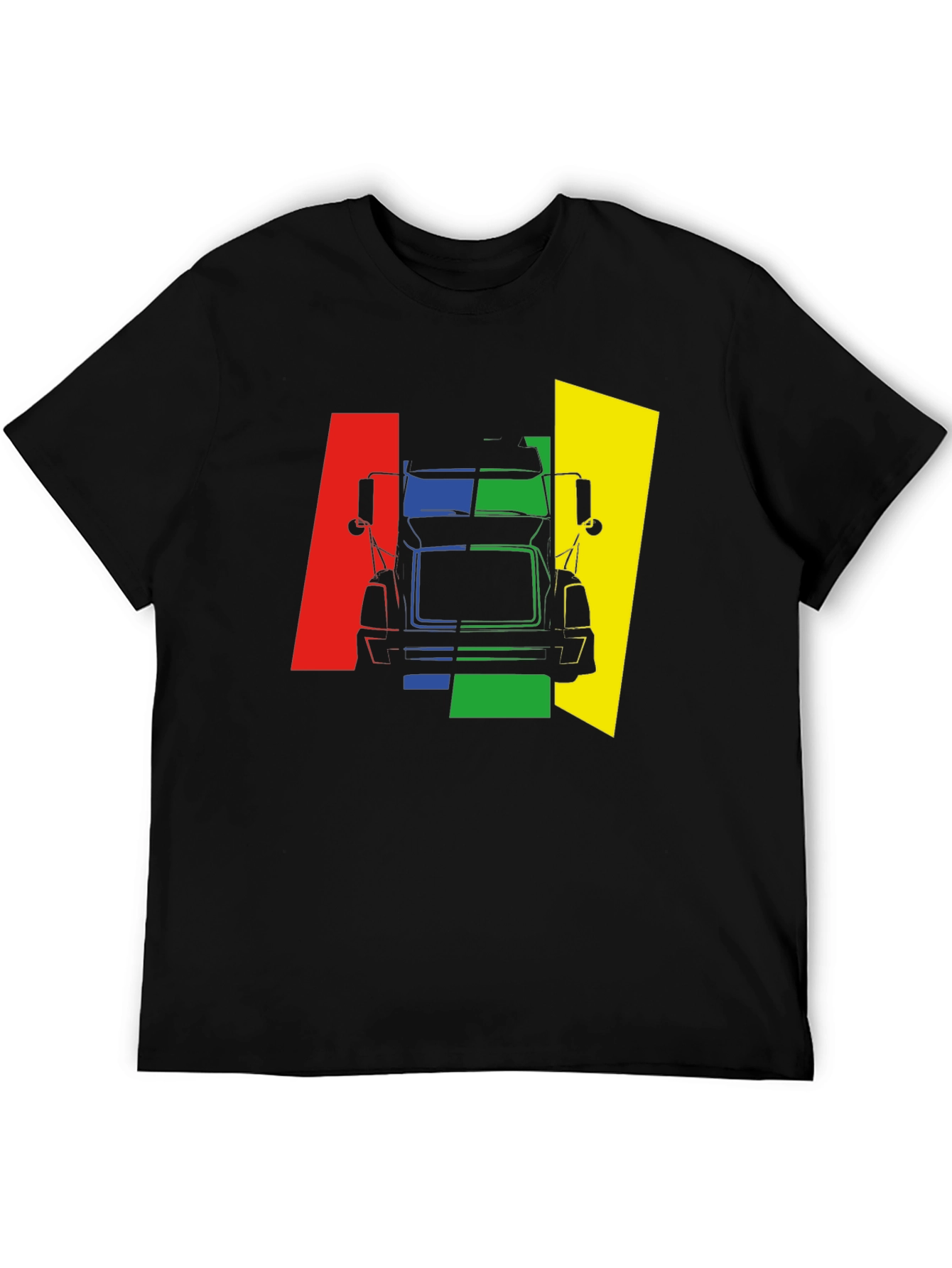 Black Truck Graphic Tee - Bold Color Block Design view 5