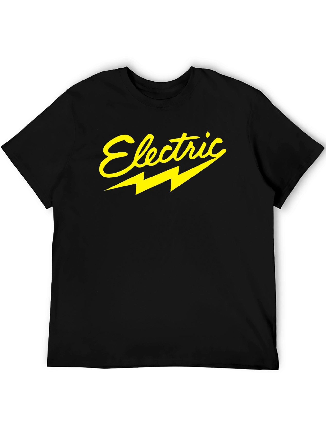 Black Electric Bolt Graphic Black T-Shirt view 5