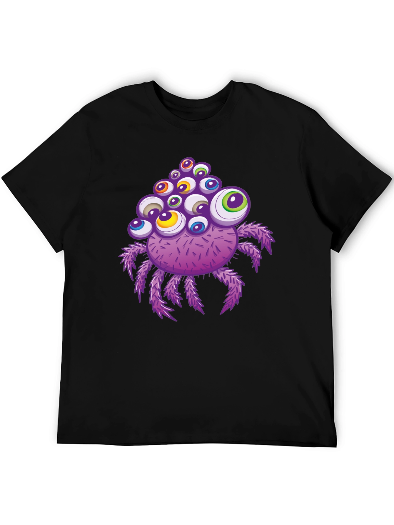 Black Eye-Catching Spider Graphic T-Shirt view 5