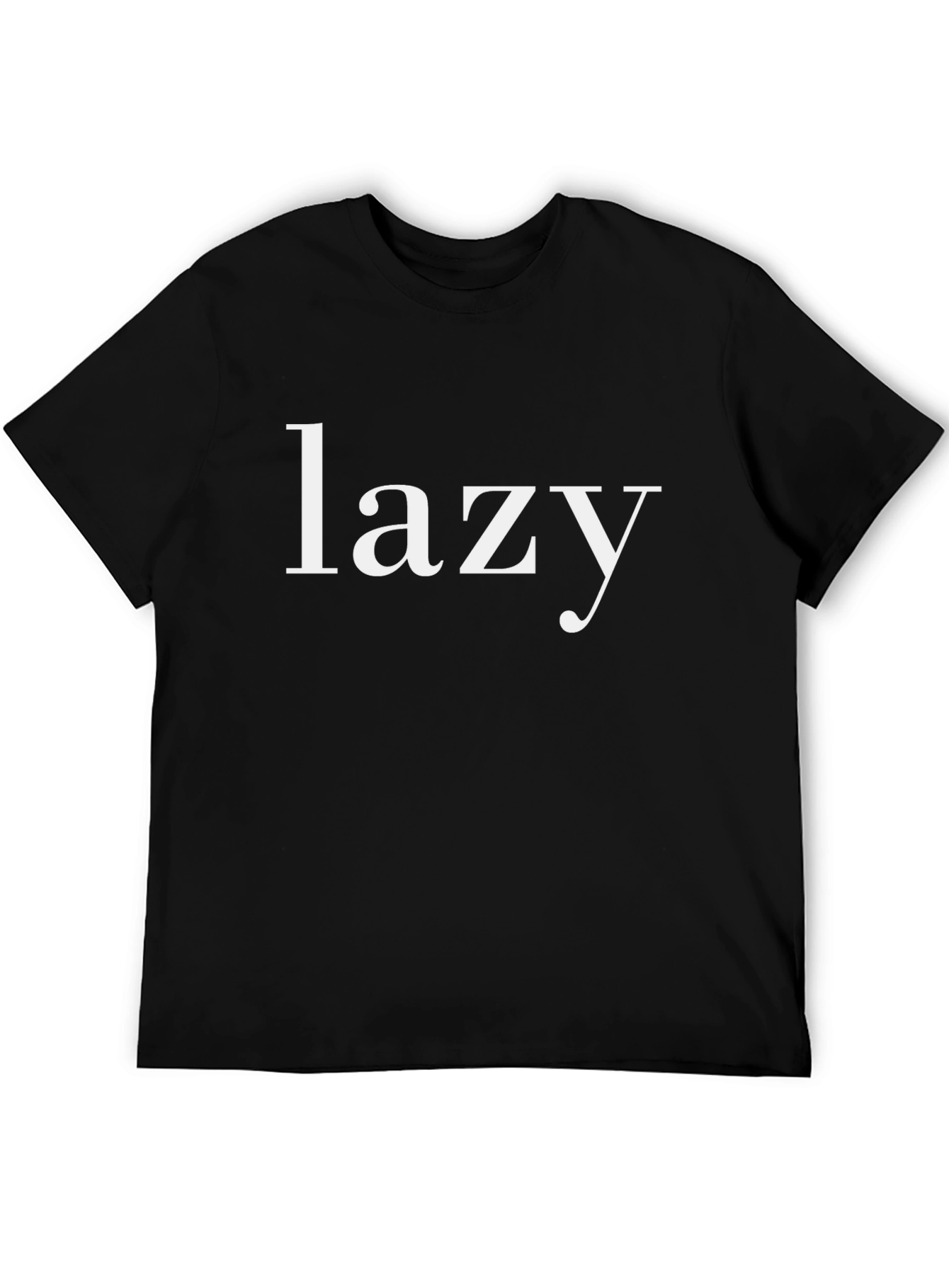 Black Lazy Statement Tee - Comfortable Everyday Wear view 5