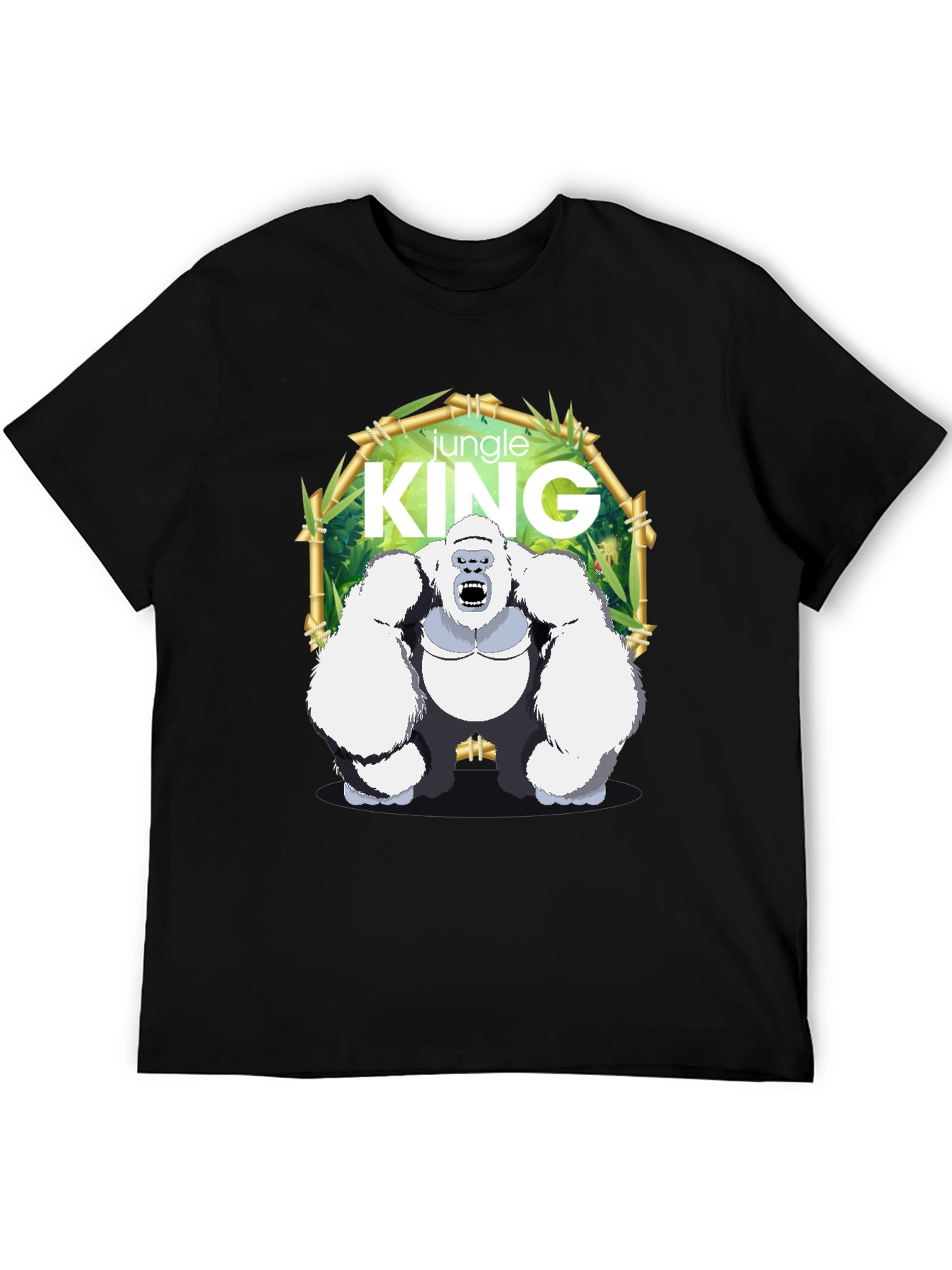 Black Jungle King Gorilla Graphic T-Shirt view 5