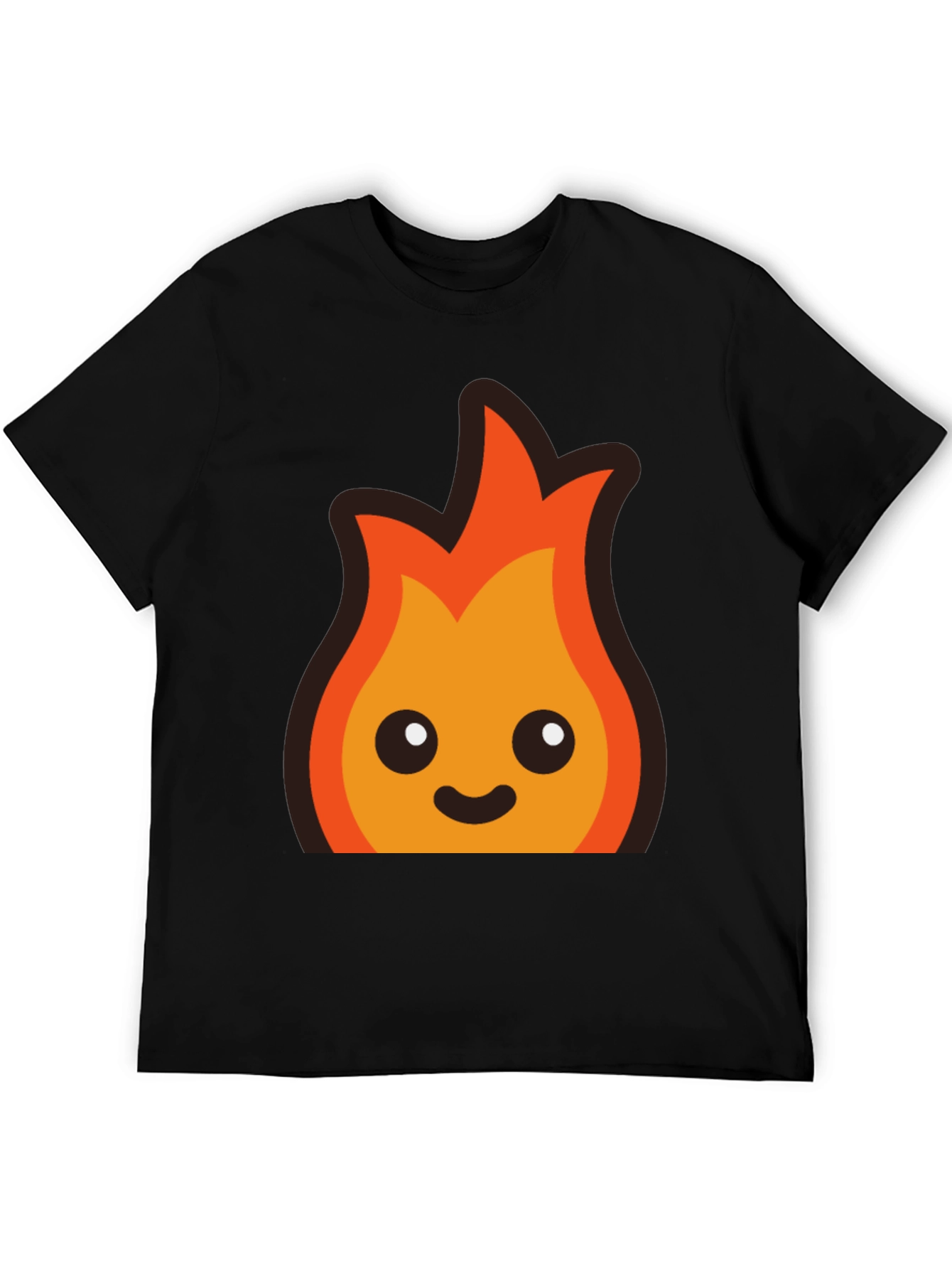 Black Cute Flame Graphic Black T-Shirt view 5