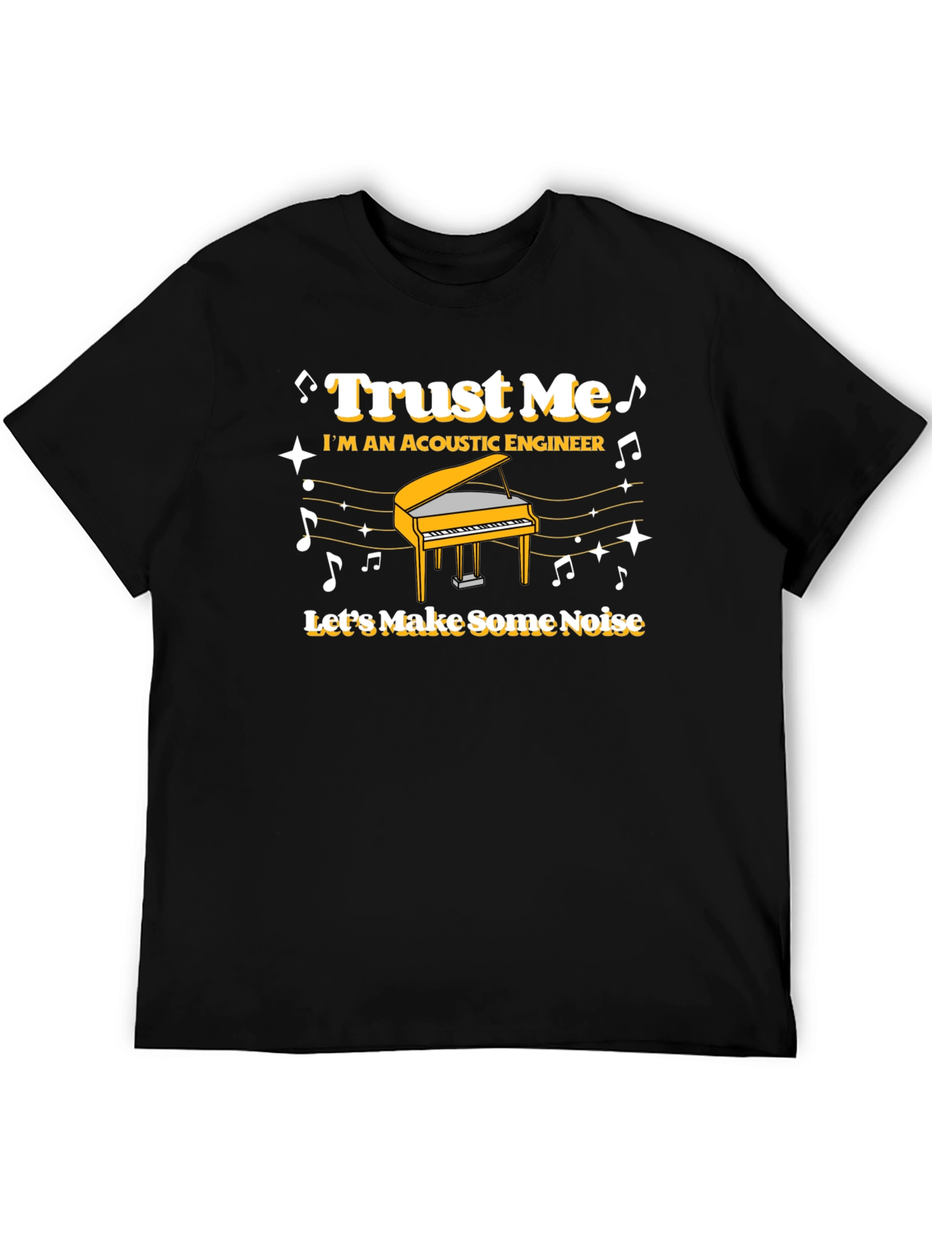 Black Trust Me Acoustic Engineer Piano T-Shirt view 5
