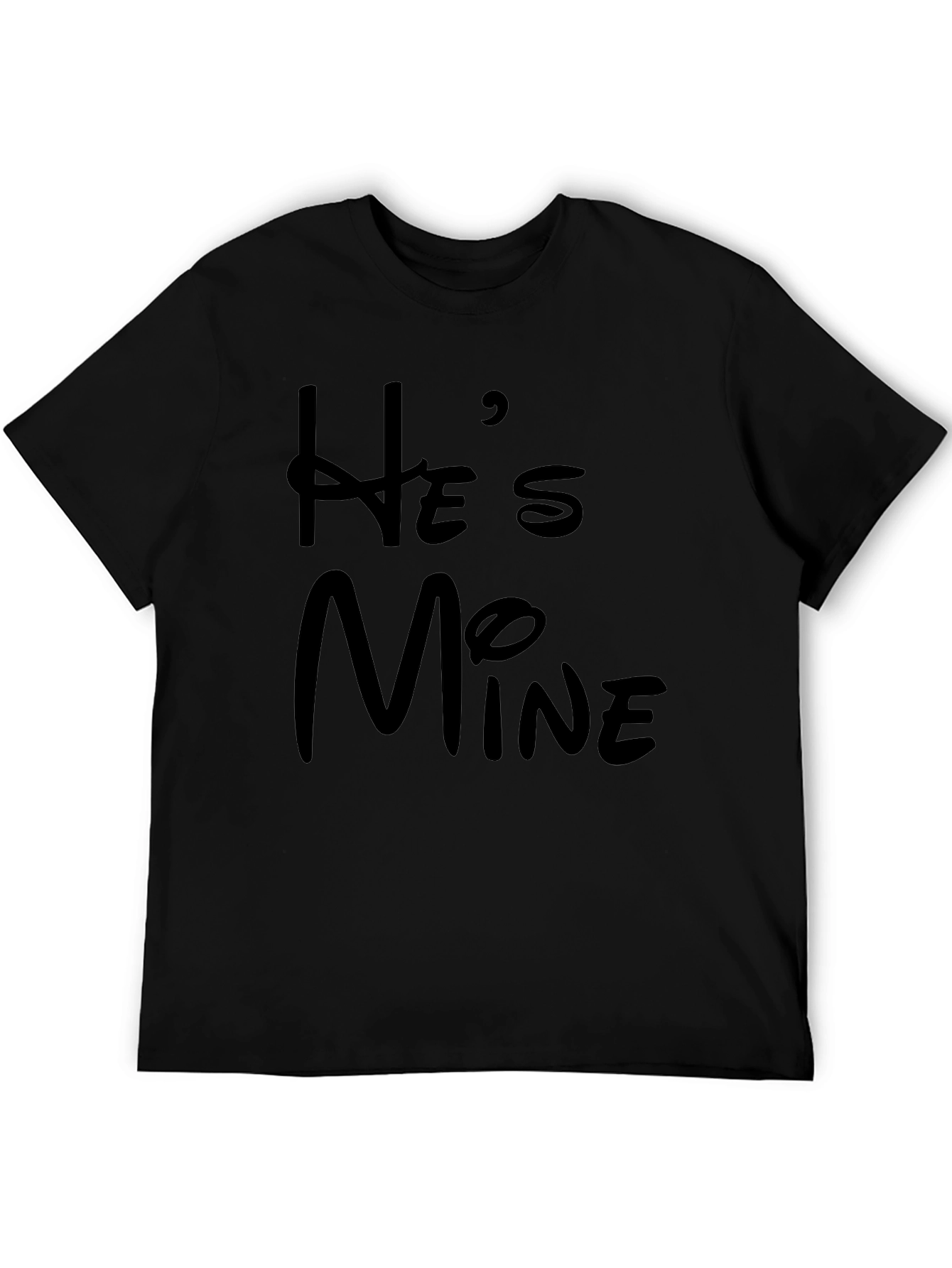 Black He's Mine Black Graphic Tee for Men view 5
