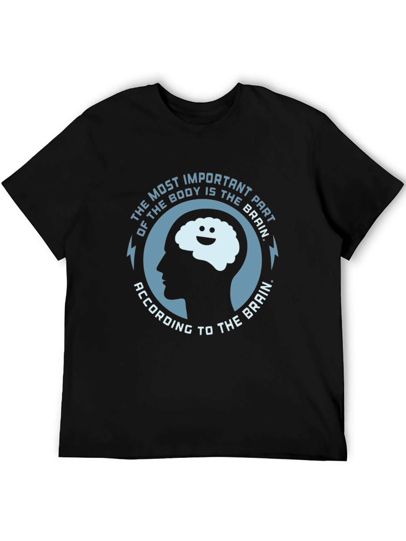 Black Brain Humor T-Shirt - Most Important Part of the Body view 5