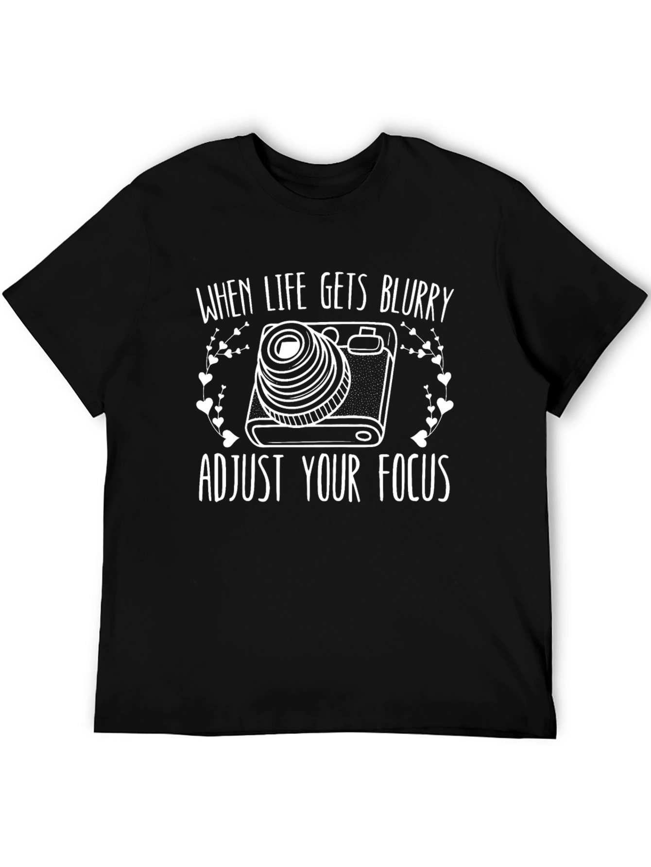 Black Adjust Your Focus Black Graphic Tee view 5