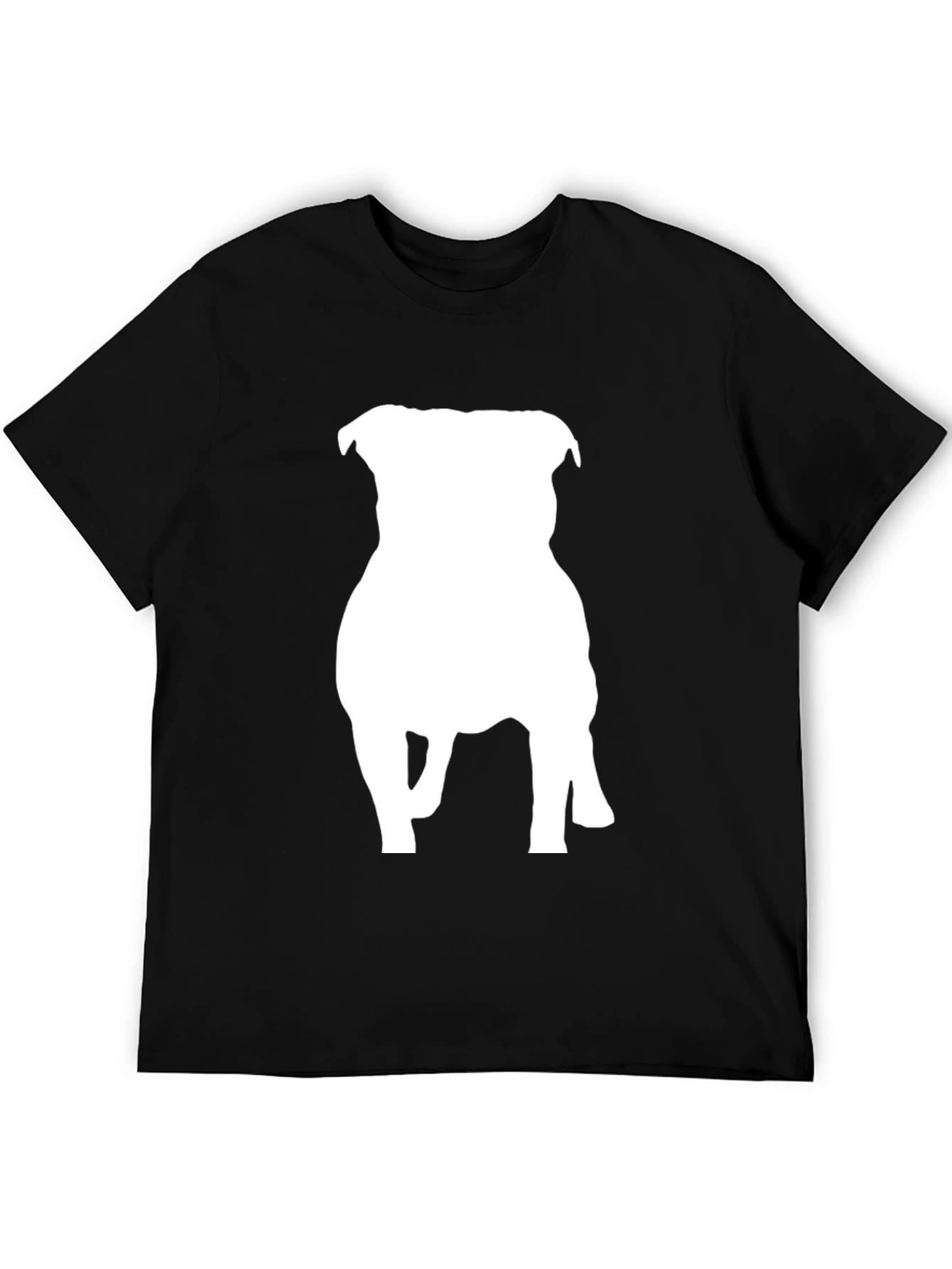 Black Dog Silhouette T-Shirt - Black Cotton Blend Crew Neck Tee view 5