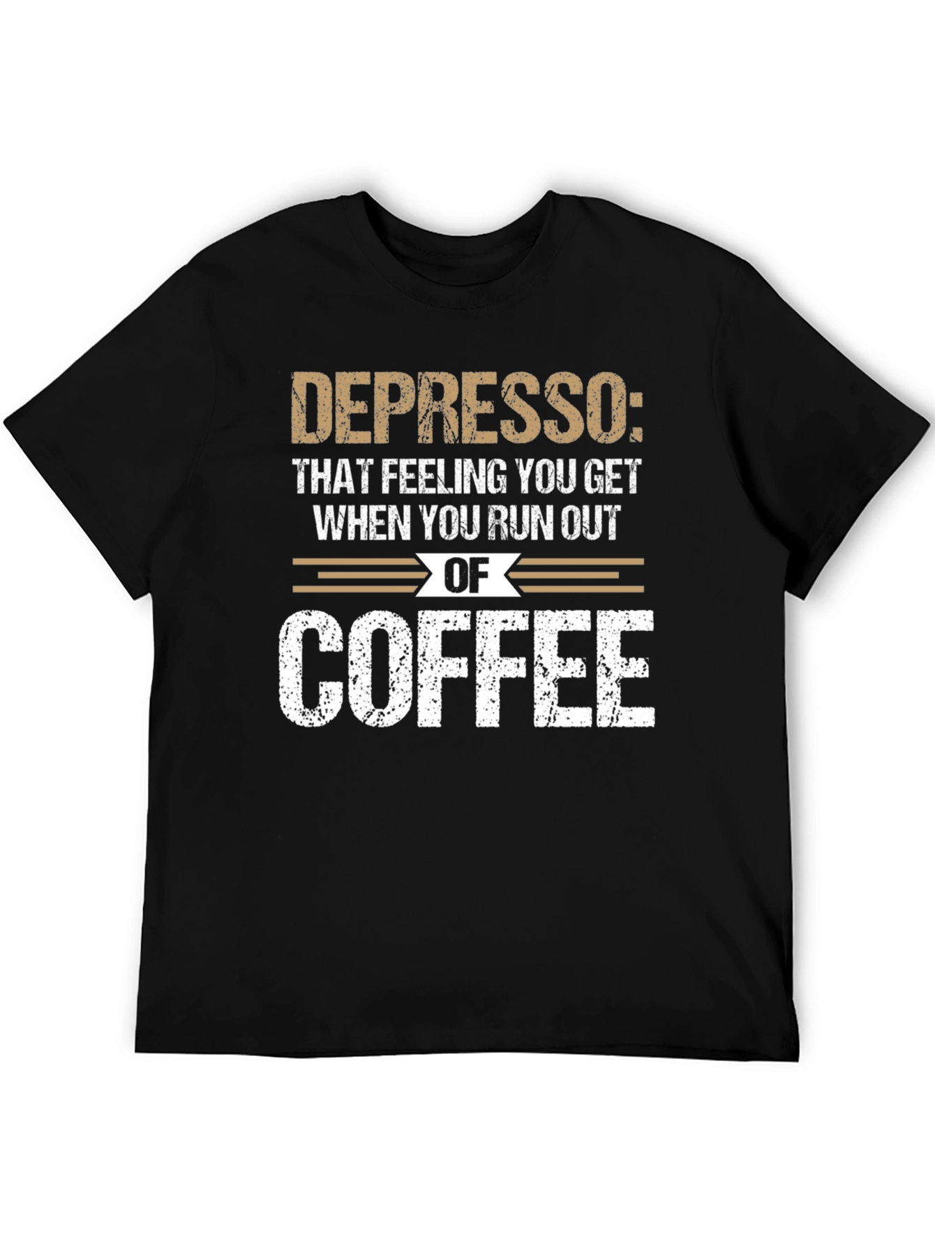 Black Depresso Coffee T-Shirt: Funny Caffeine Humor Tee view 5