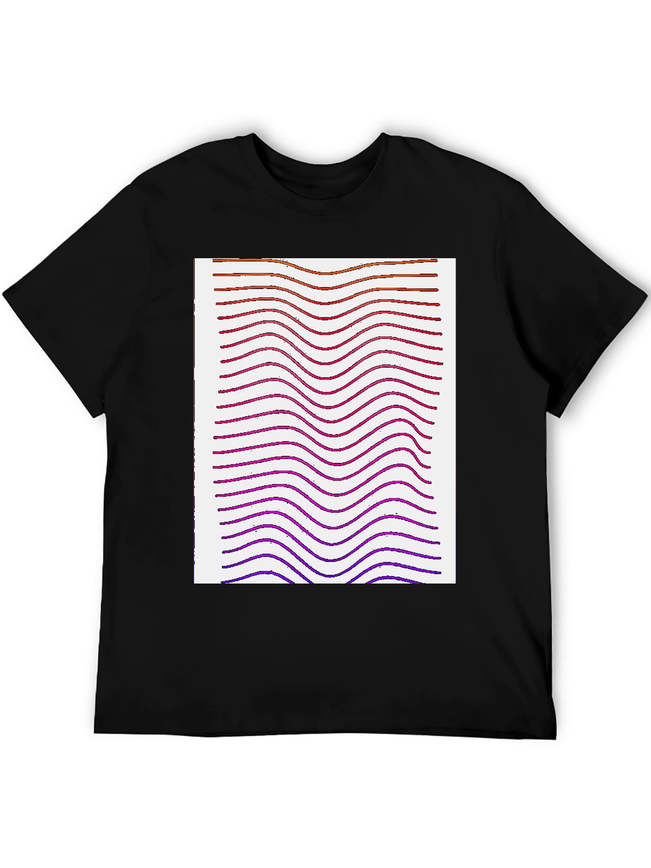 Black Abstract Wave Pattern Tee view 5