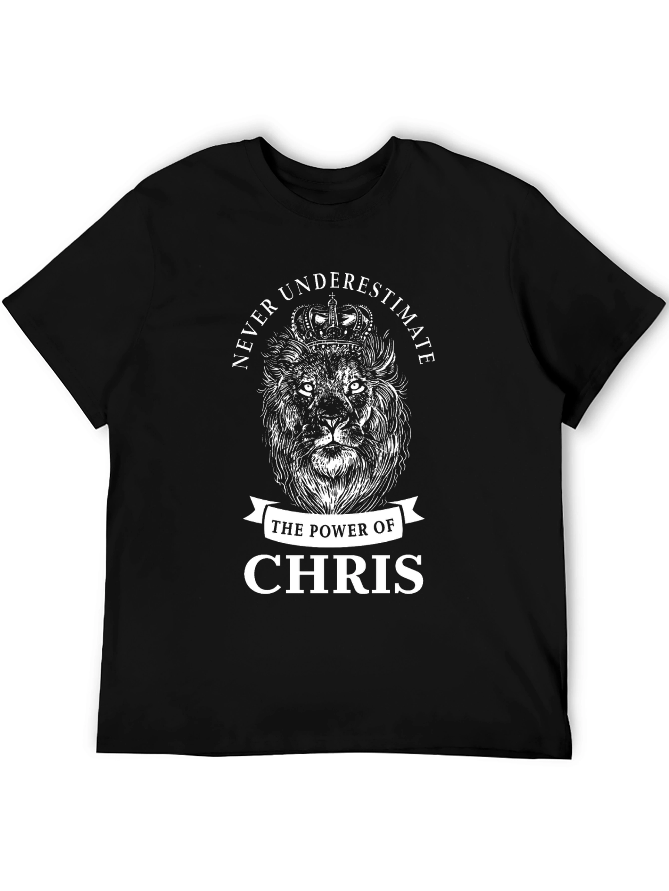 Black Never Underestimate Chris Lion T-Shirt view 5